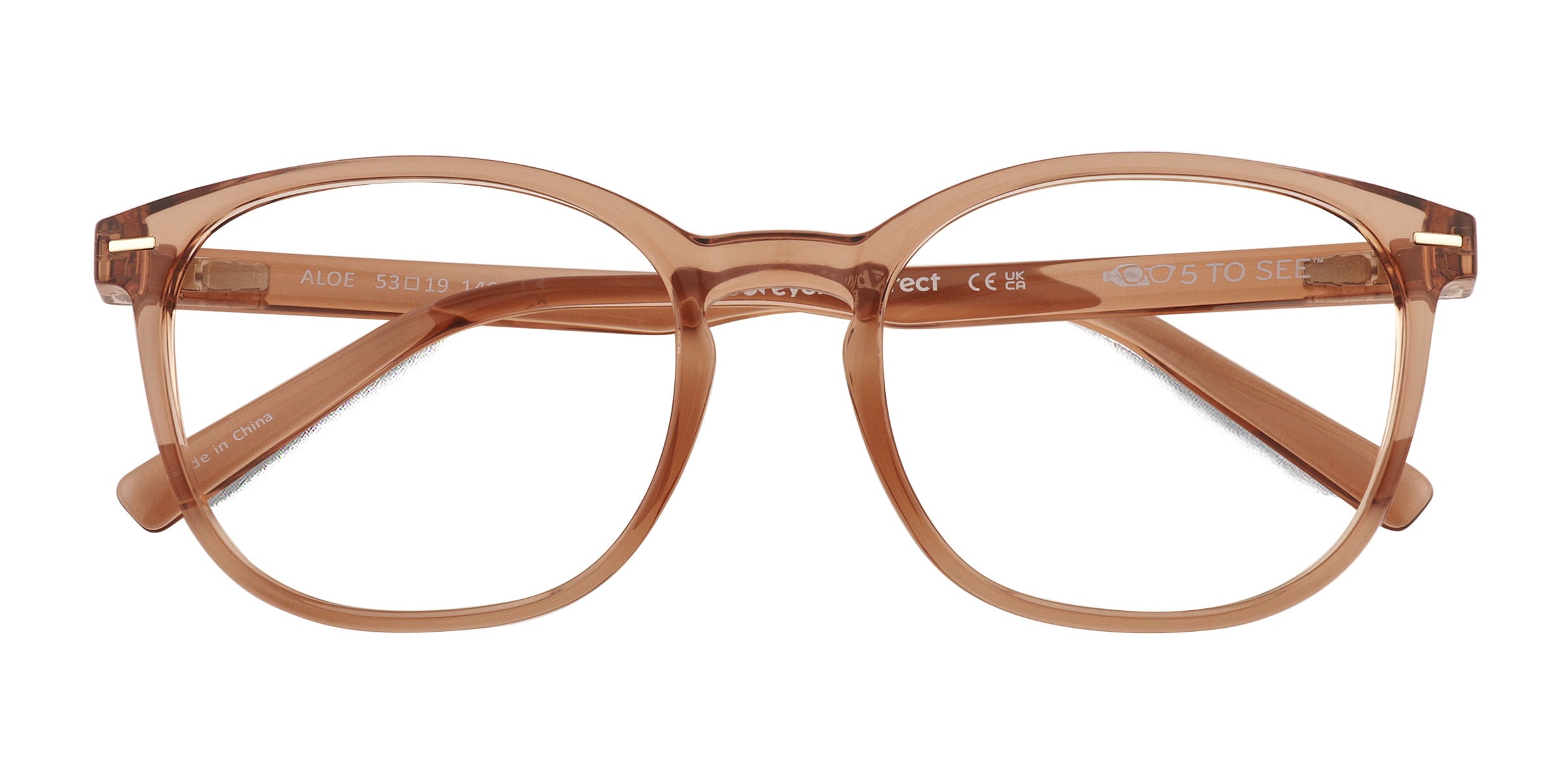 Aloe Round Clear Brown Full Rim Eyeglasses