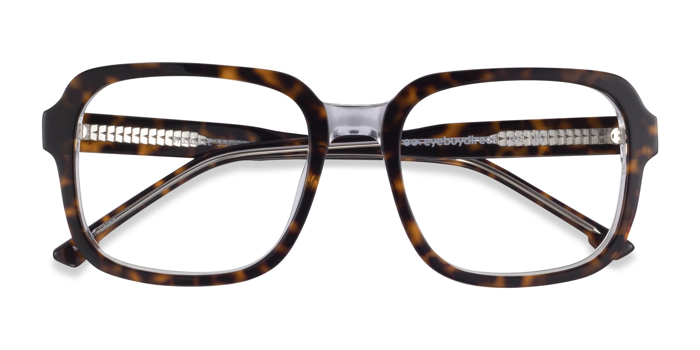 Trouble Square Tortoise Clear Glasses for Men