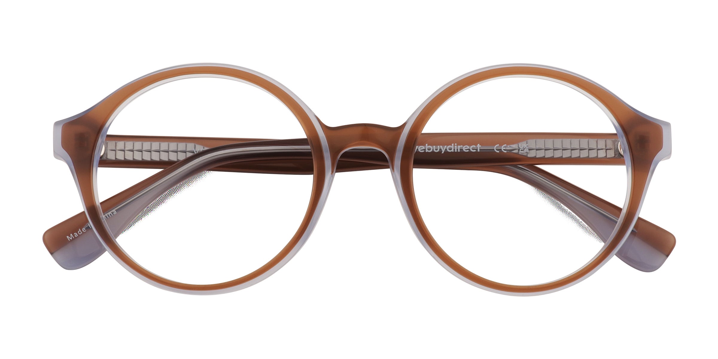 Vex Round Clear Brown Blue Glasses for Women