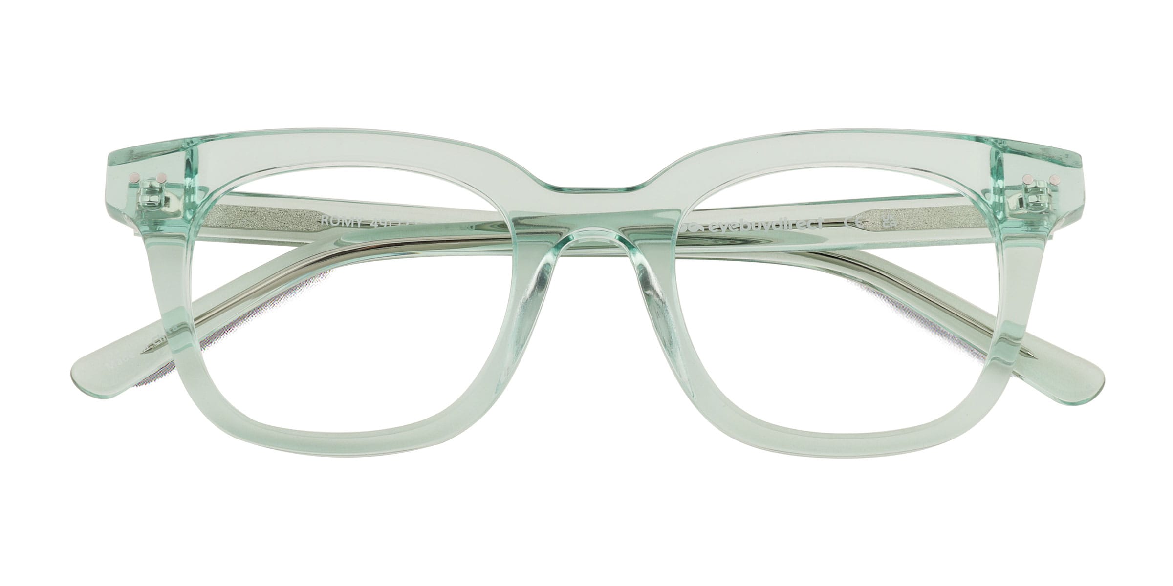 Romy Square Clear Green Full Rim Eyeglasses