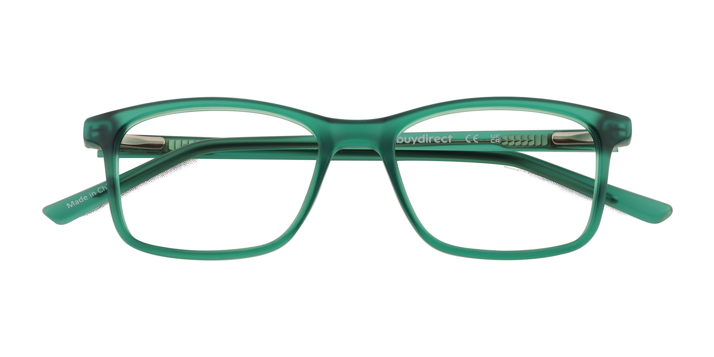 Zippy Rectangle Matte Clear Green Glasses For Kids