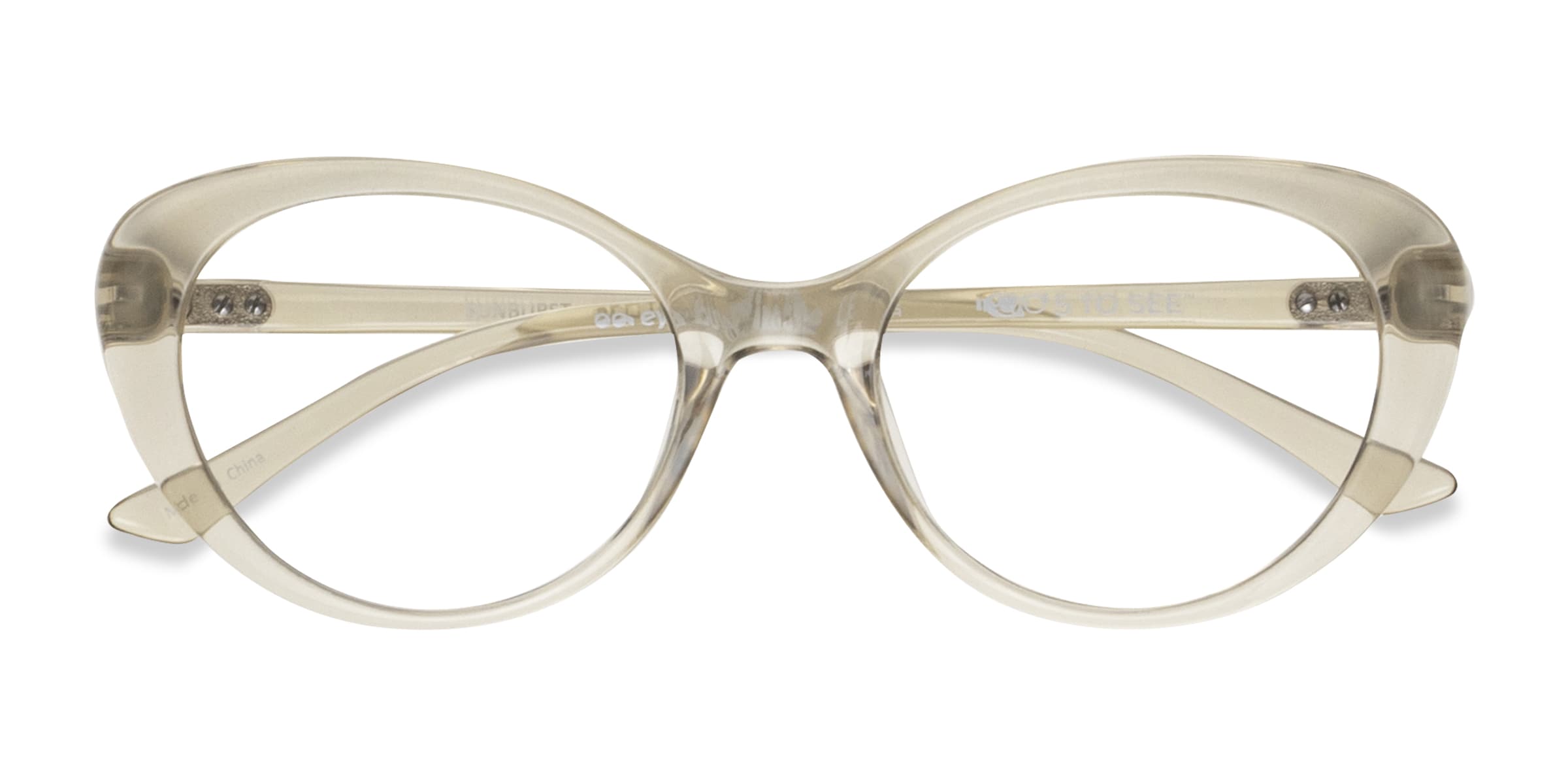 Sunburst Cat Eye Clear Yellow Glasses for Women