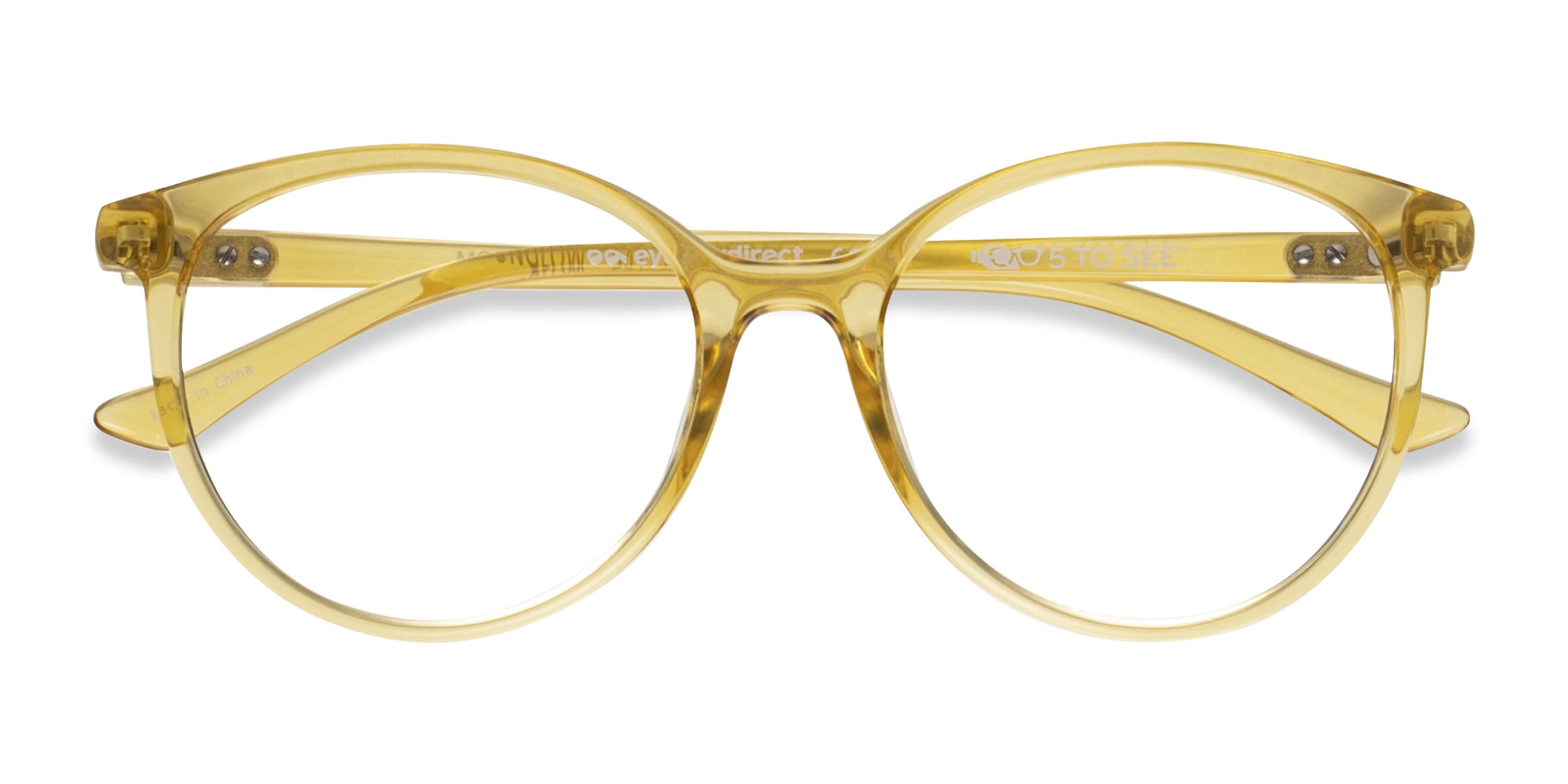 Moonglow Round Clear Yellow Glasses for Women