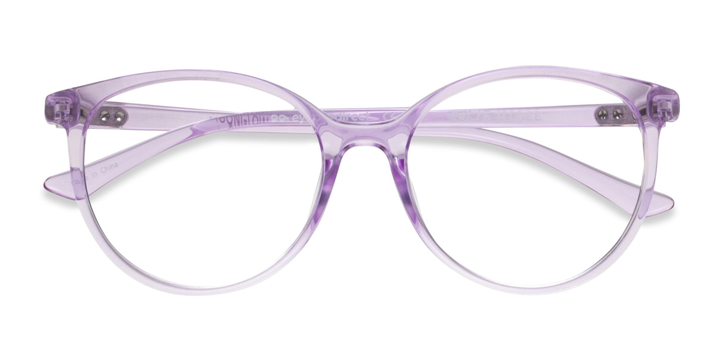 Moonglow Round Clear Purple Glasses for Women