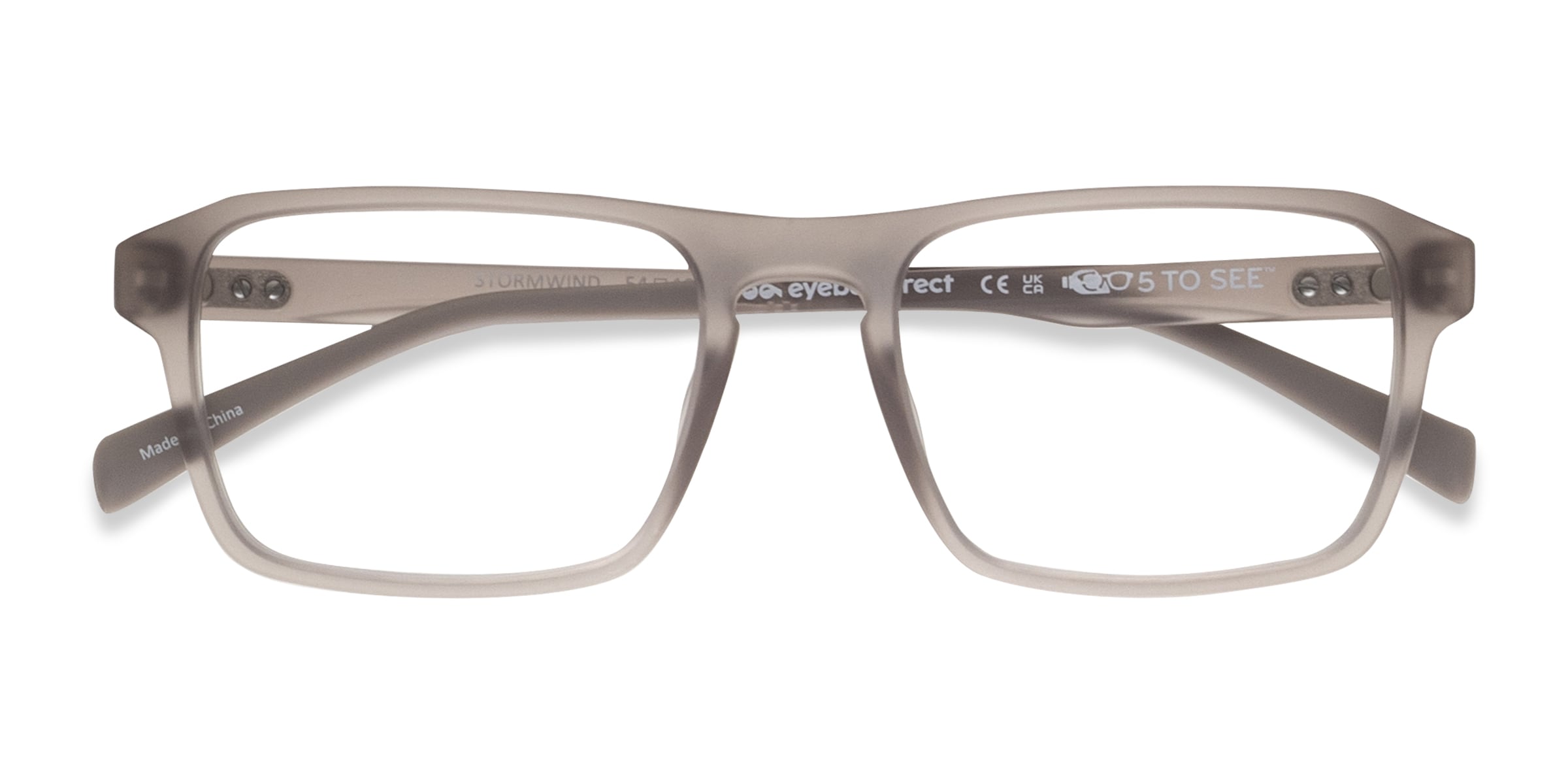Stormwind Rectangle Clear Gray Glasses for Men