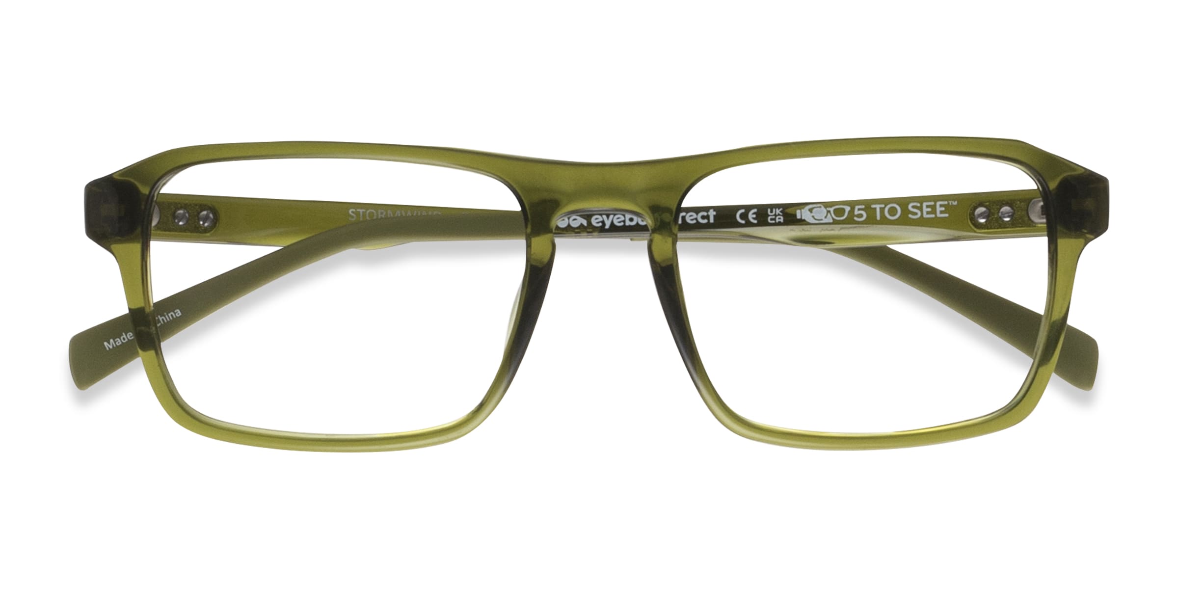 Stormwind Rectangle Clear Green Glasses for Men