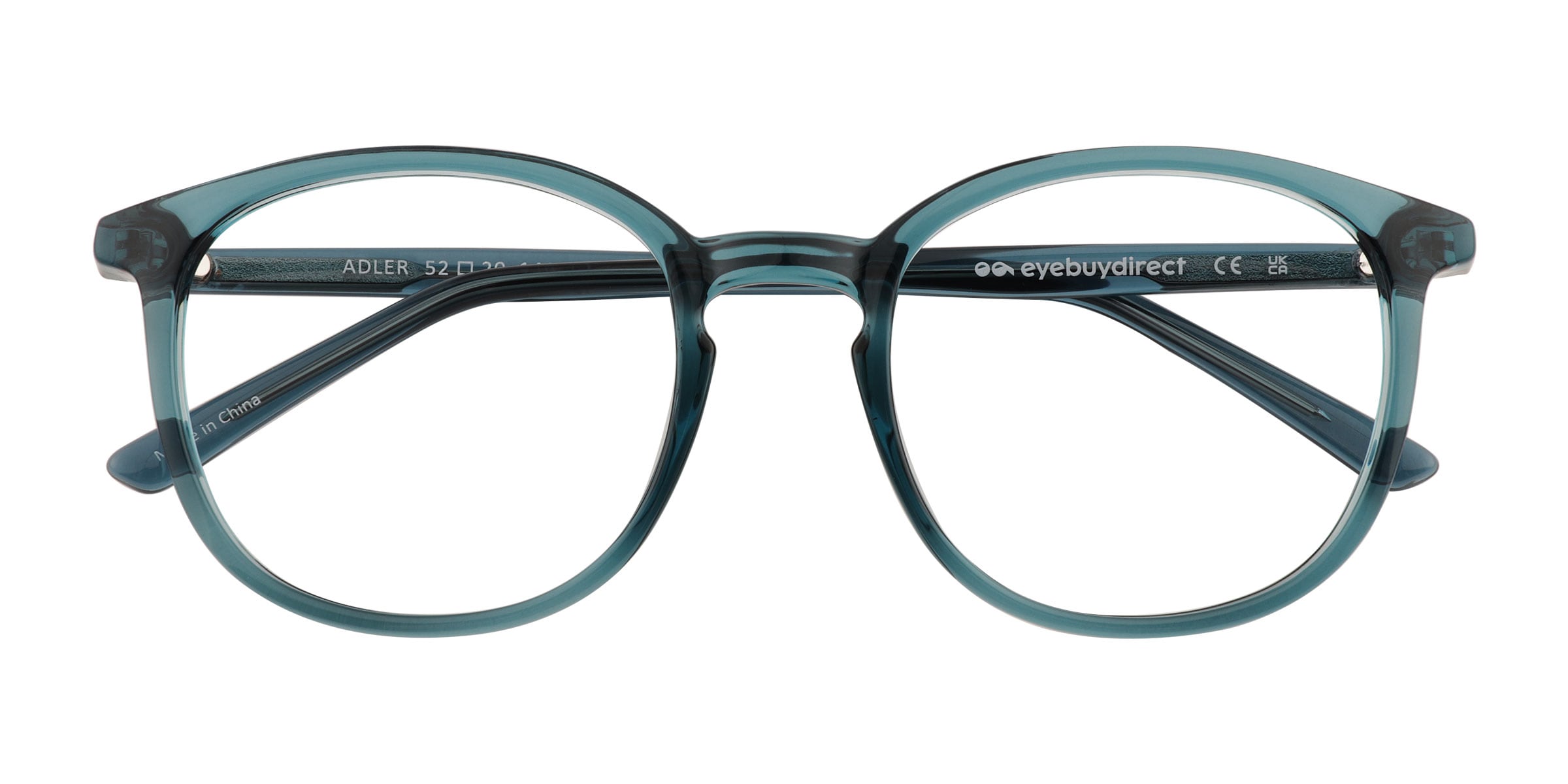 Adler Round Shiny Clear Green Full Rim Eyeglasses