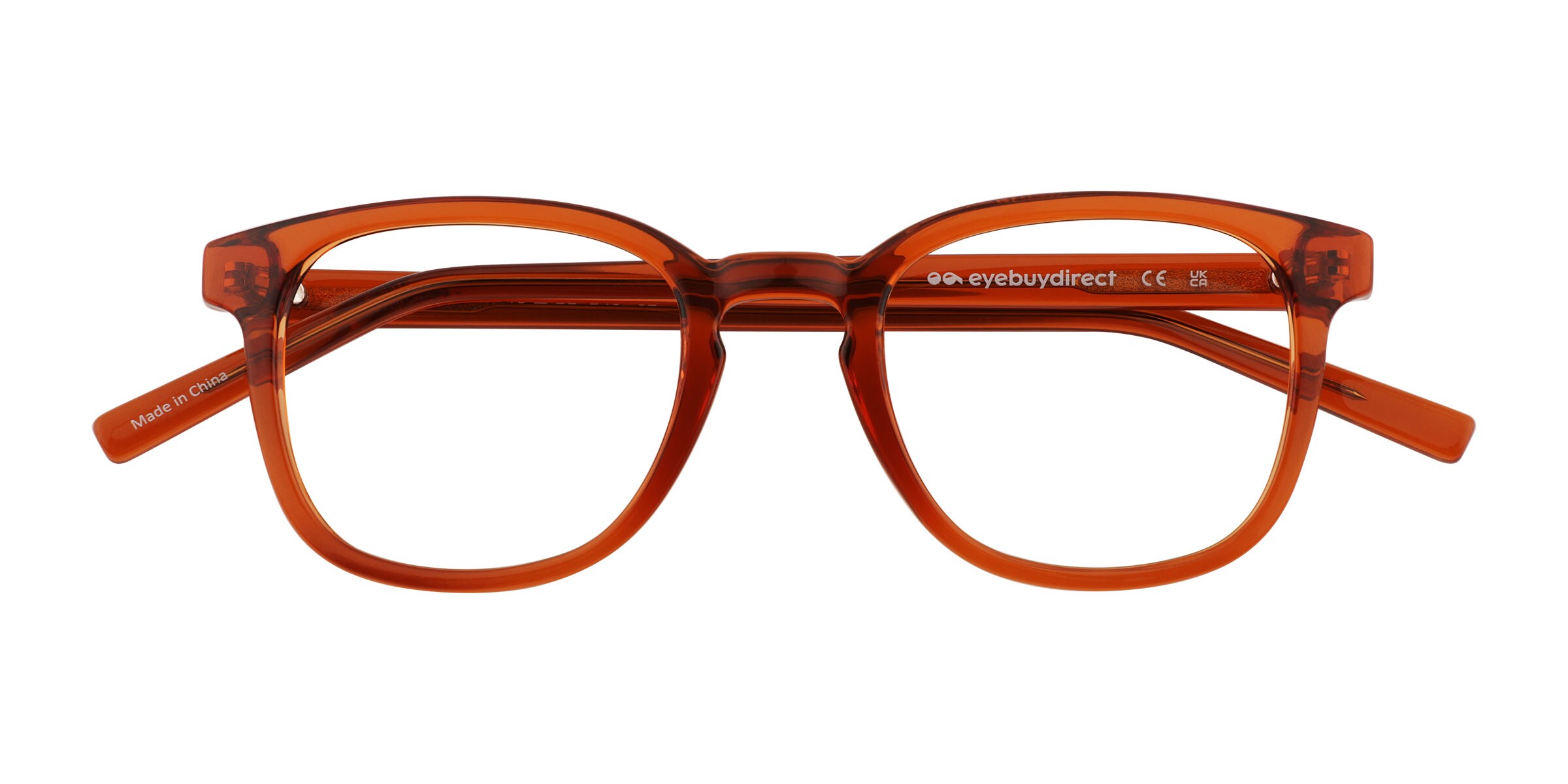 Tegan Square Clear Orange Glasses for Women