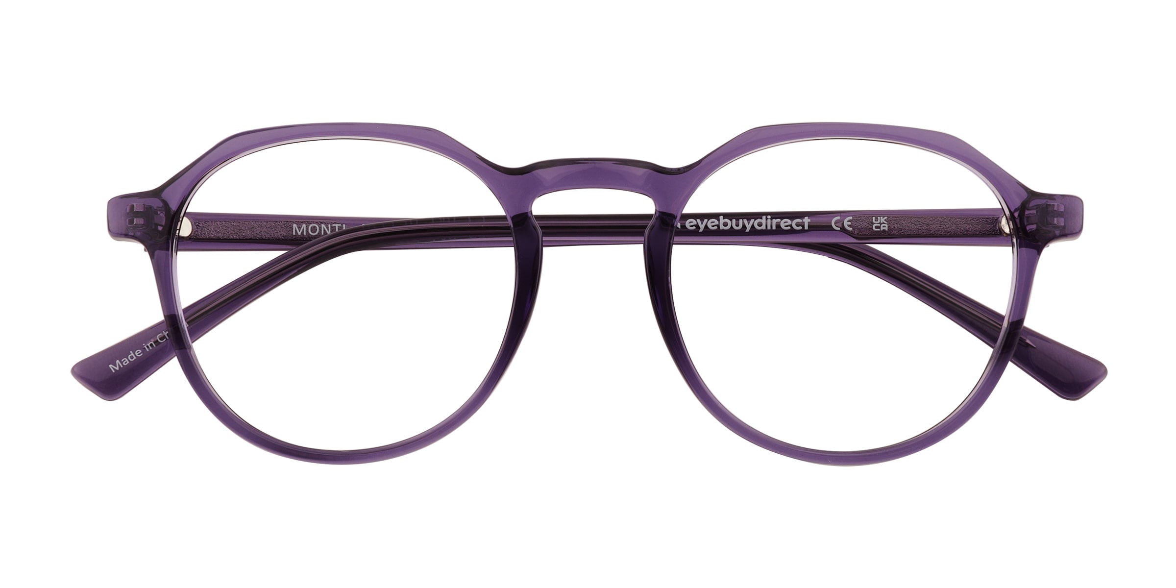 Monti Geometric Clear Purple Glasses for Women