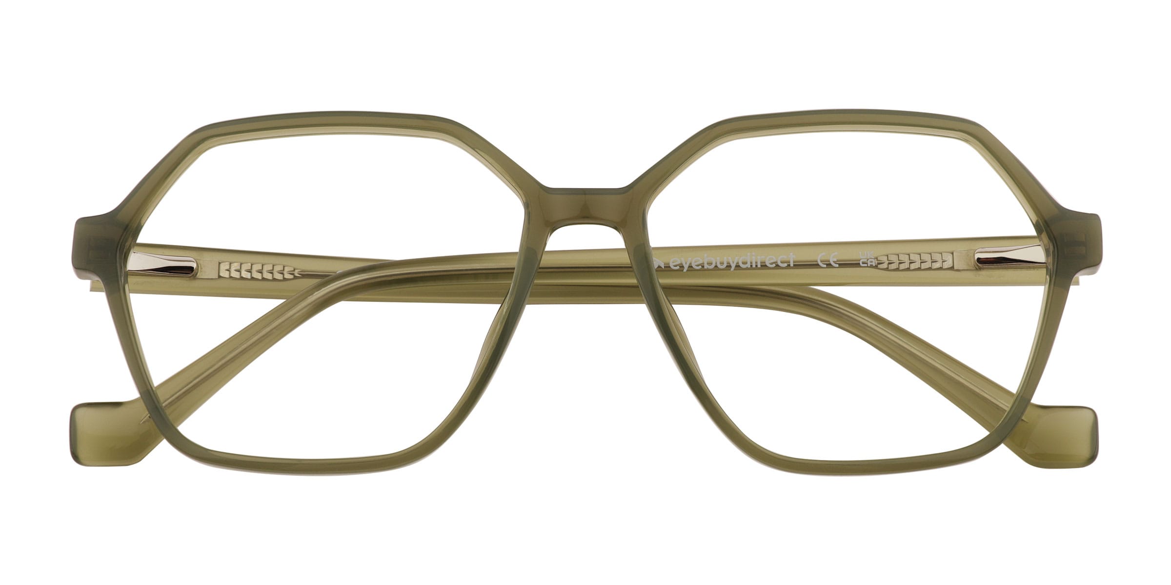 Caelan Geometric Clear Green Full Rim Eyeglasses