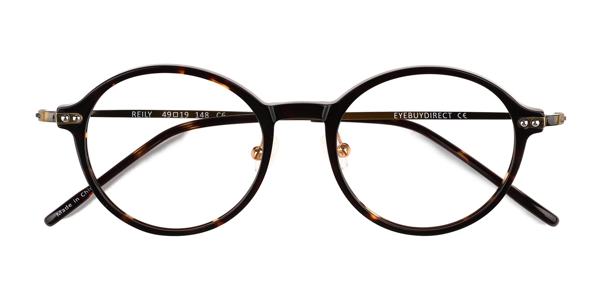 Reily Round Tortoise Bronze Full Rim Eyeglasses