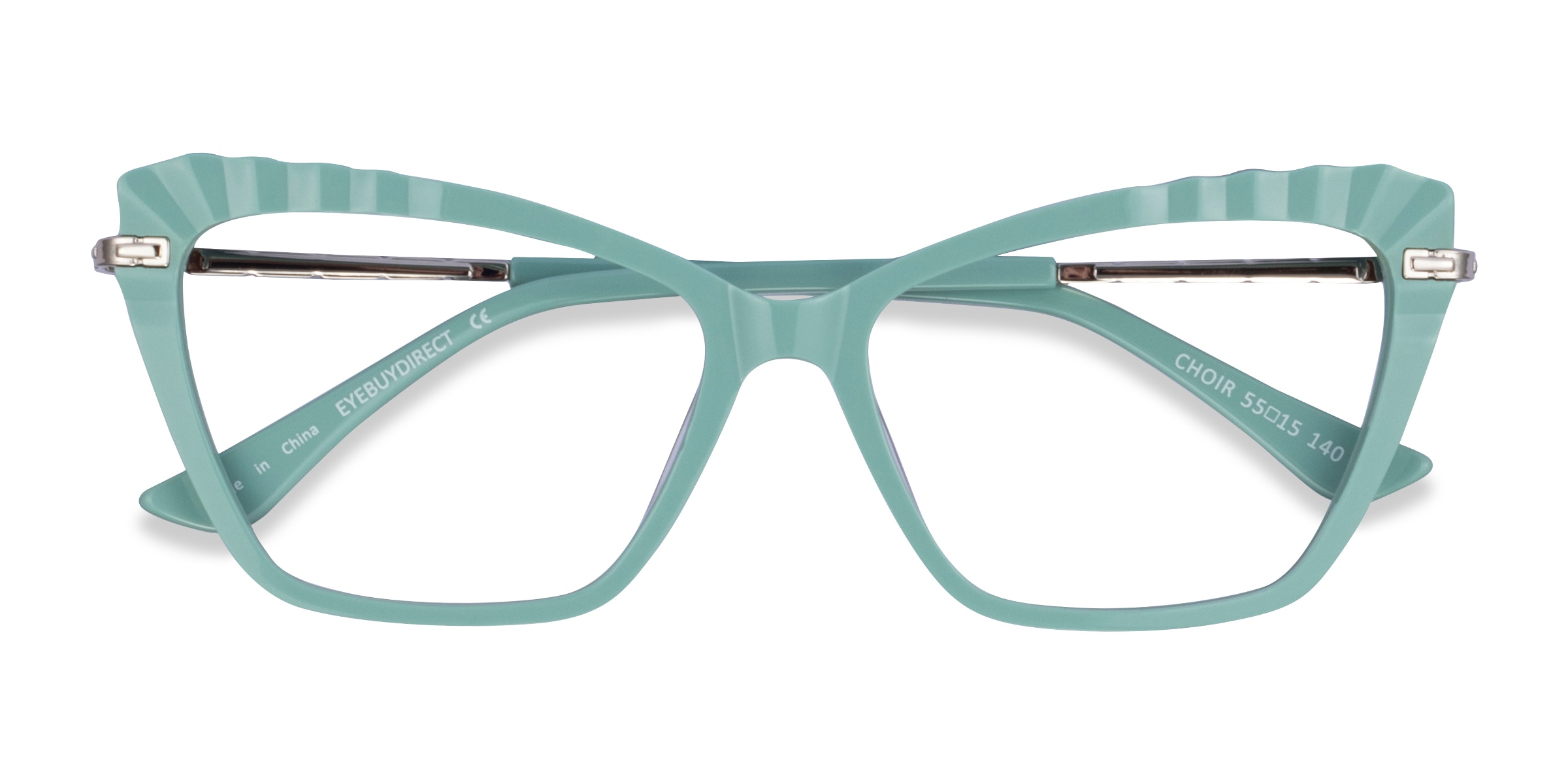 Choir Cat Eye Green Silver Glasses for Women