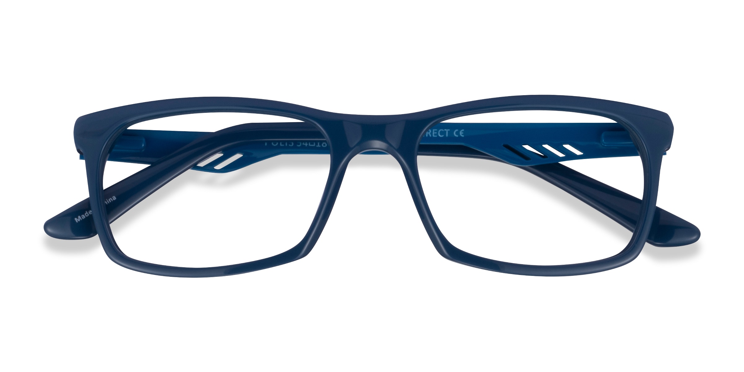 Polis Rectangle Blue Full Rim Eyeglasses