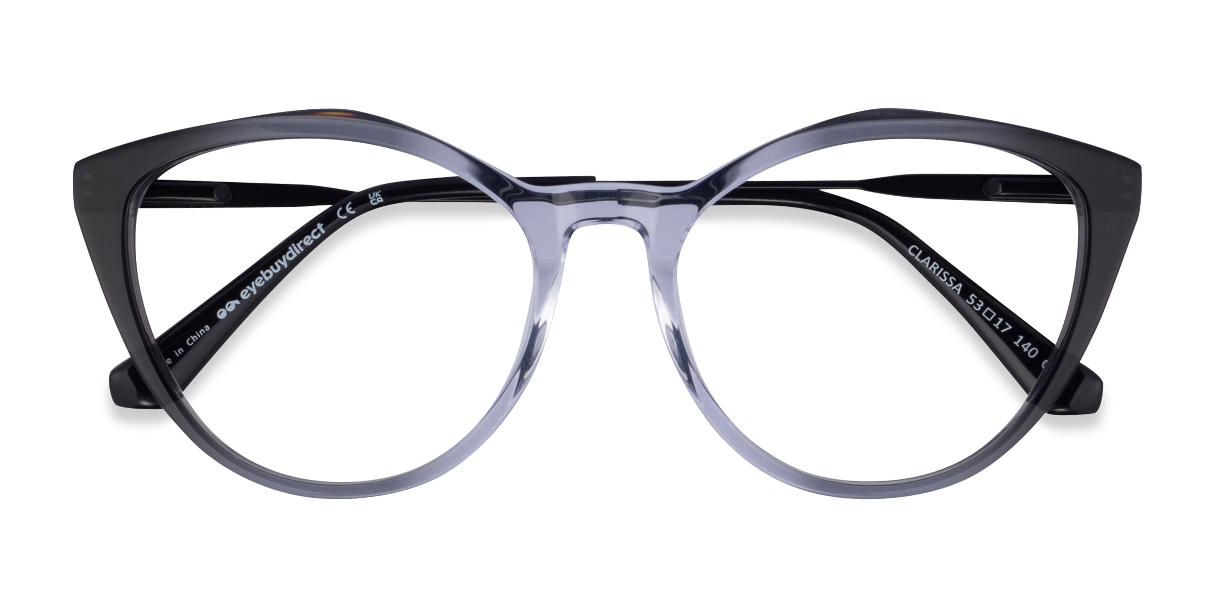 Clarissa Cat Eye Gradient Black Crystal Glasses for Women
