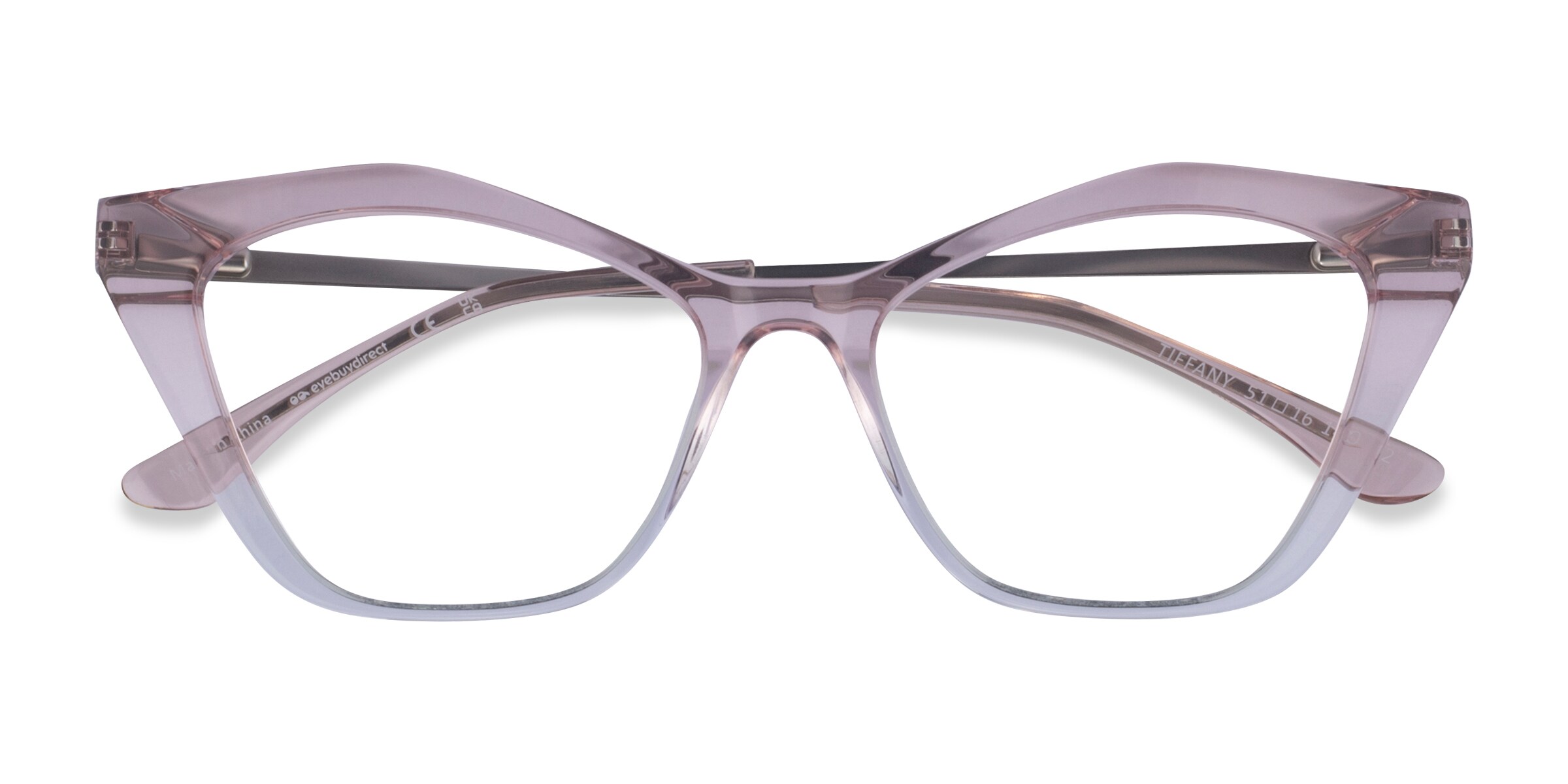 Tiffany Cat Eye Shiny Pink Gradient Glasses for Women