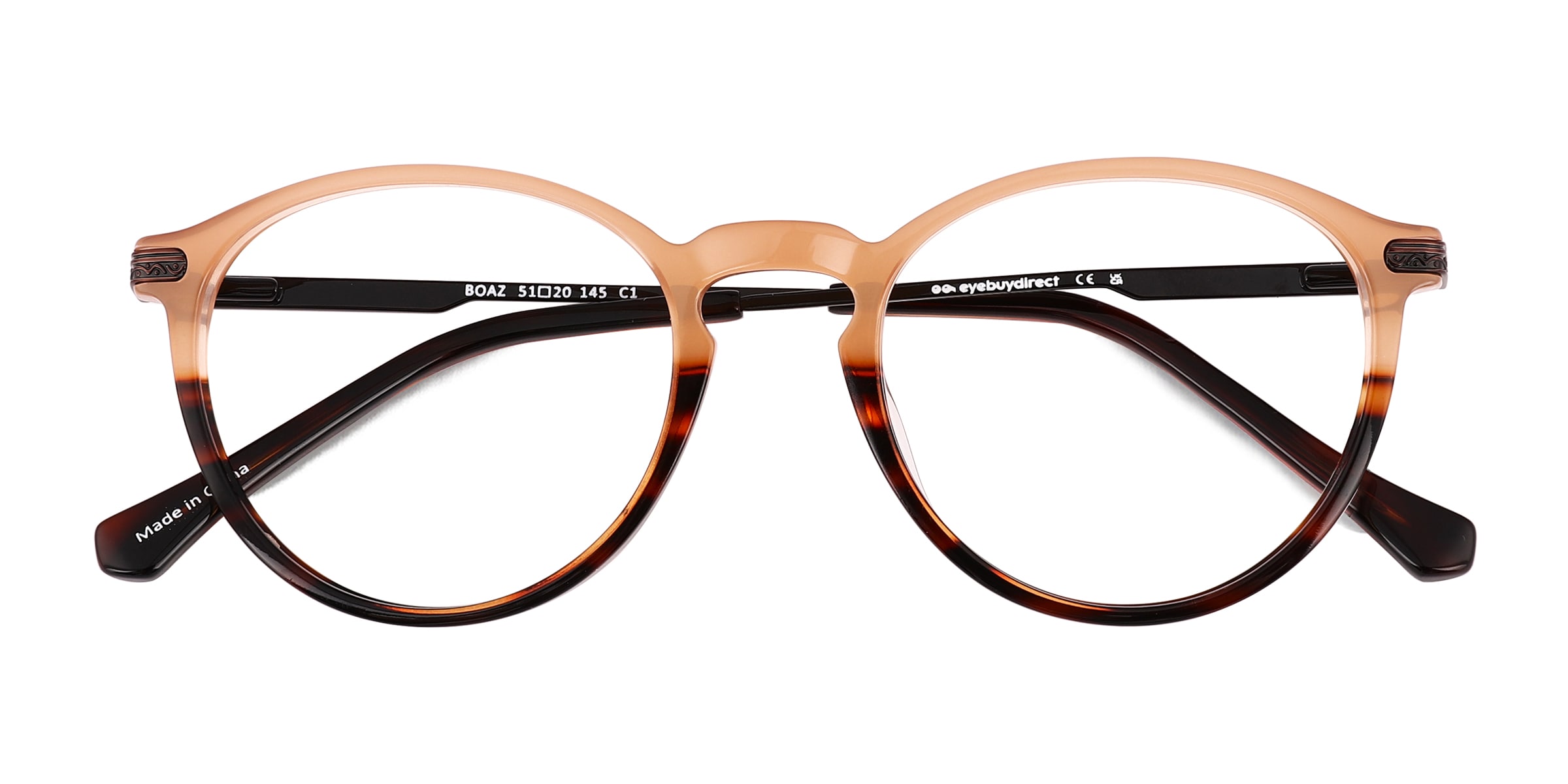 Boaz Round Tortoise Full Rim Eyeglasses