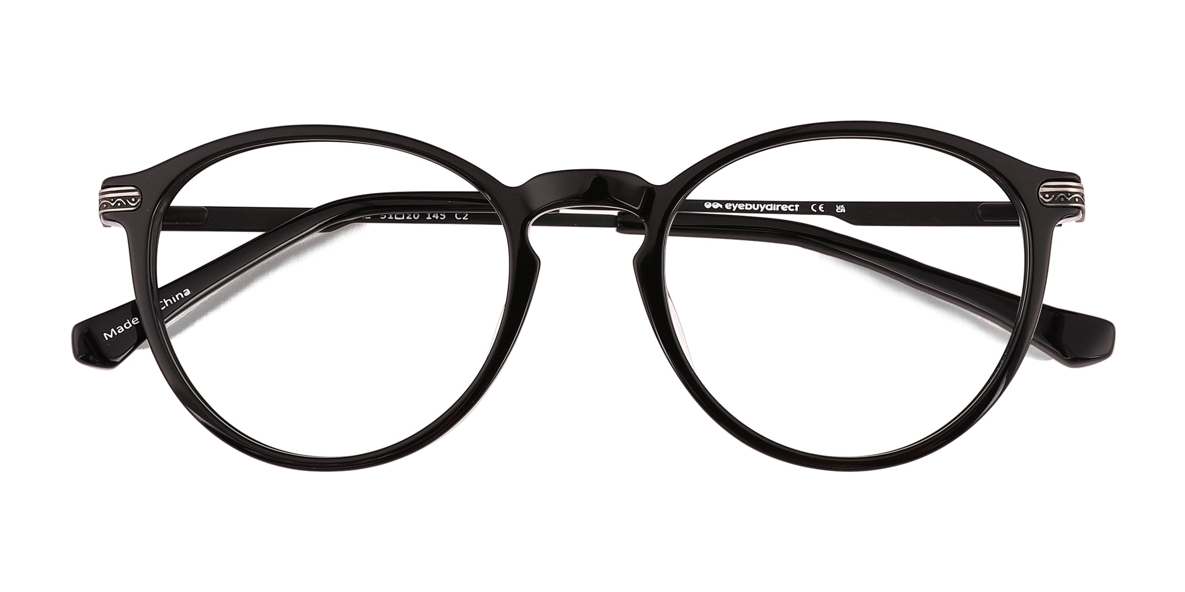 Boaz Round Matte Black Full Rim Eyeglasses