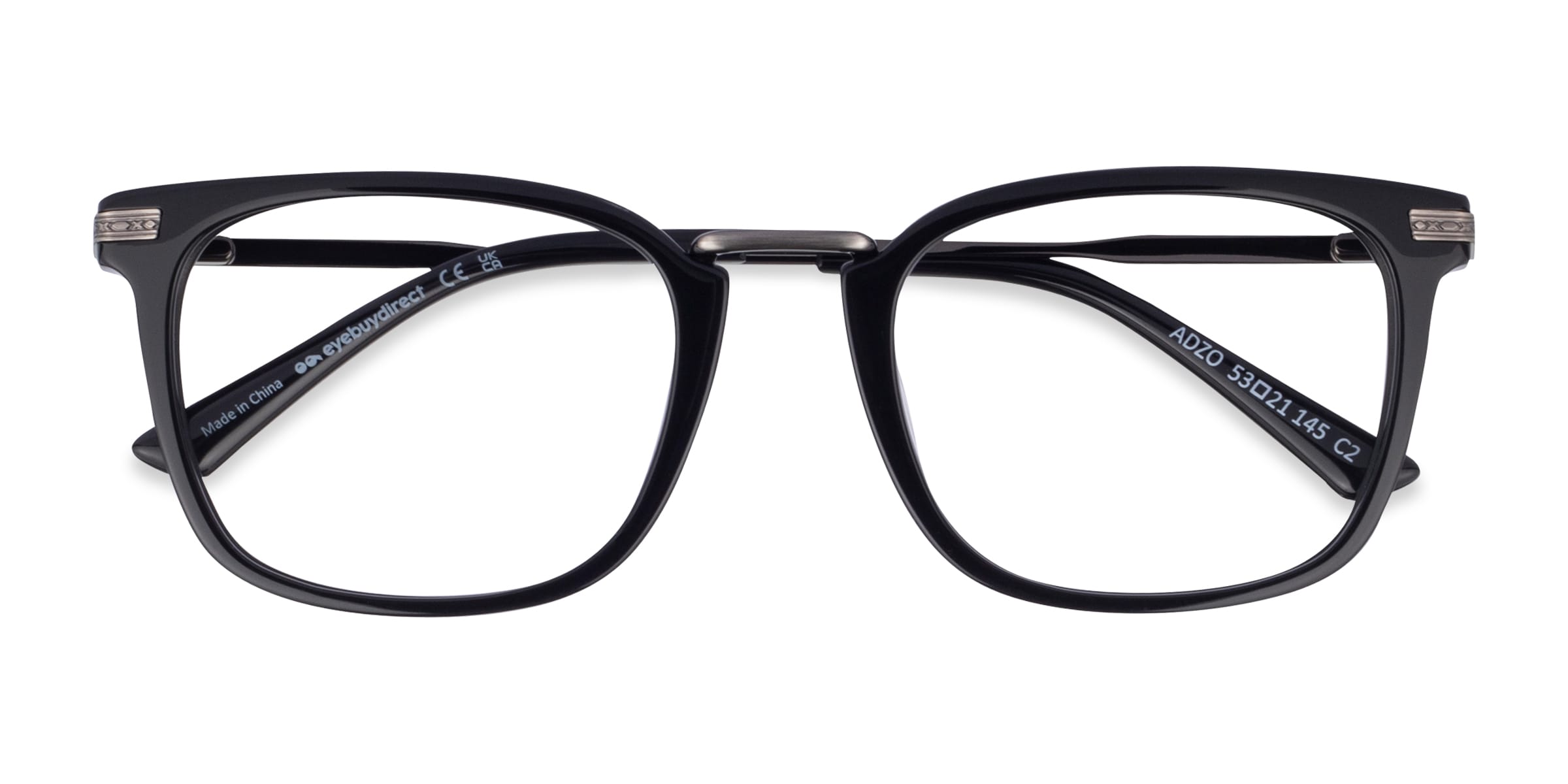 Adzo Square Black Glasses for Men