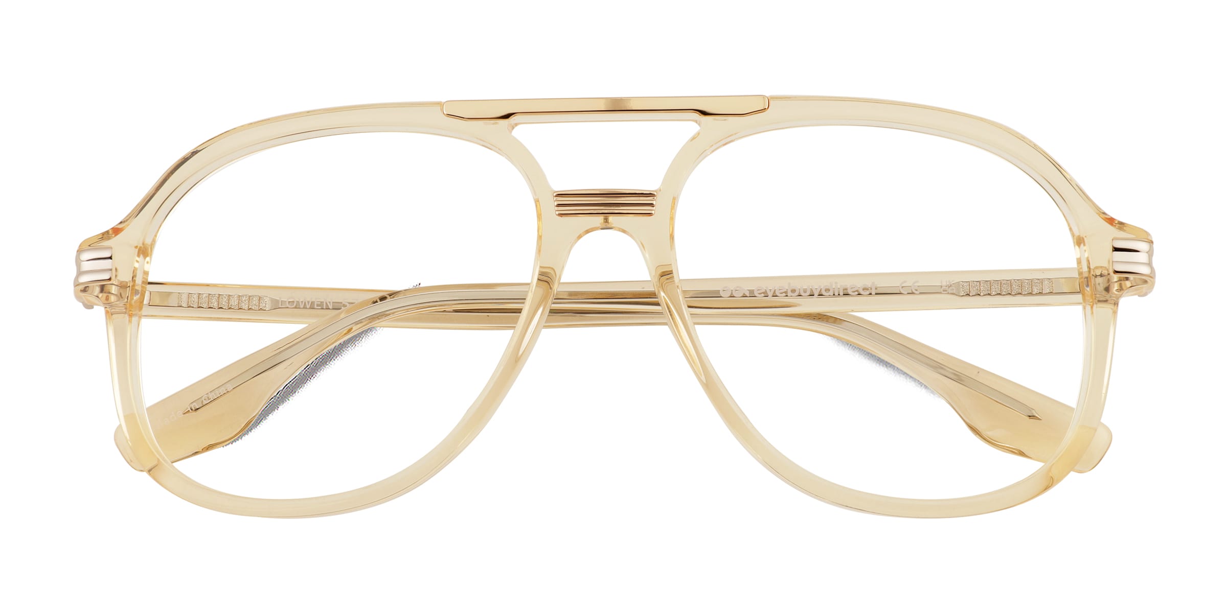 Lowen Aviator Clear Yellow Full Rim Eyeglasses