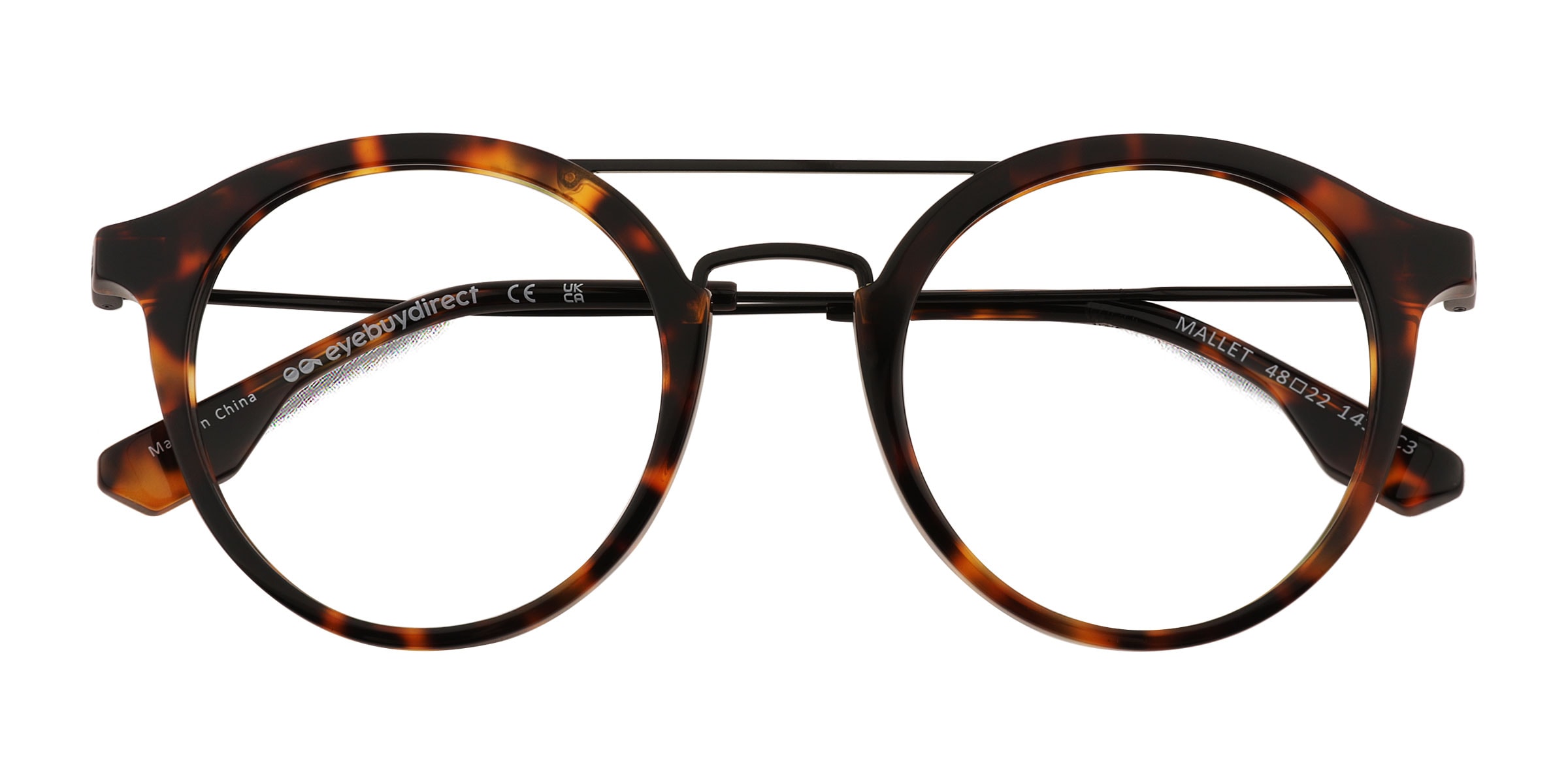 Mallet Aviator Tortoise Black Full Rim Eyeglasses
