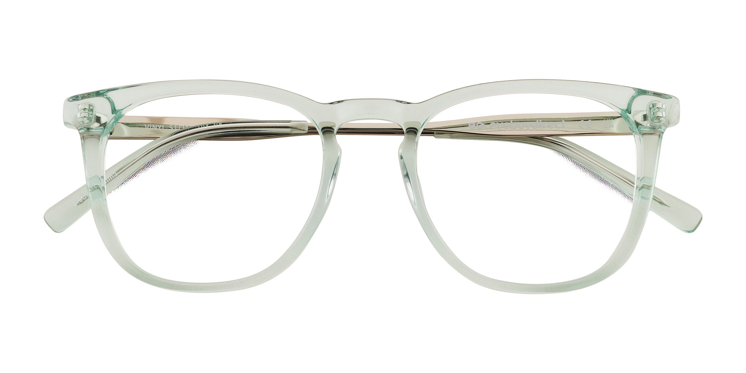 Vinyl Square Clear Mint Full Rim Eyeglasses