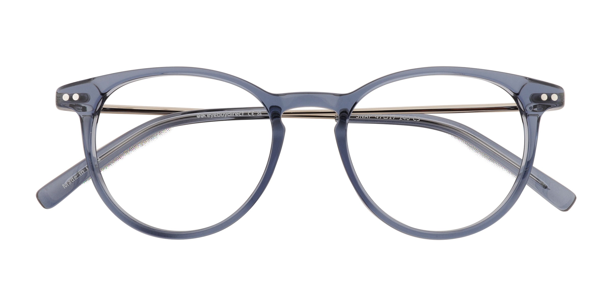 Snap Round Clear Blue Full Rim Eyeglasses