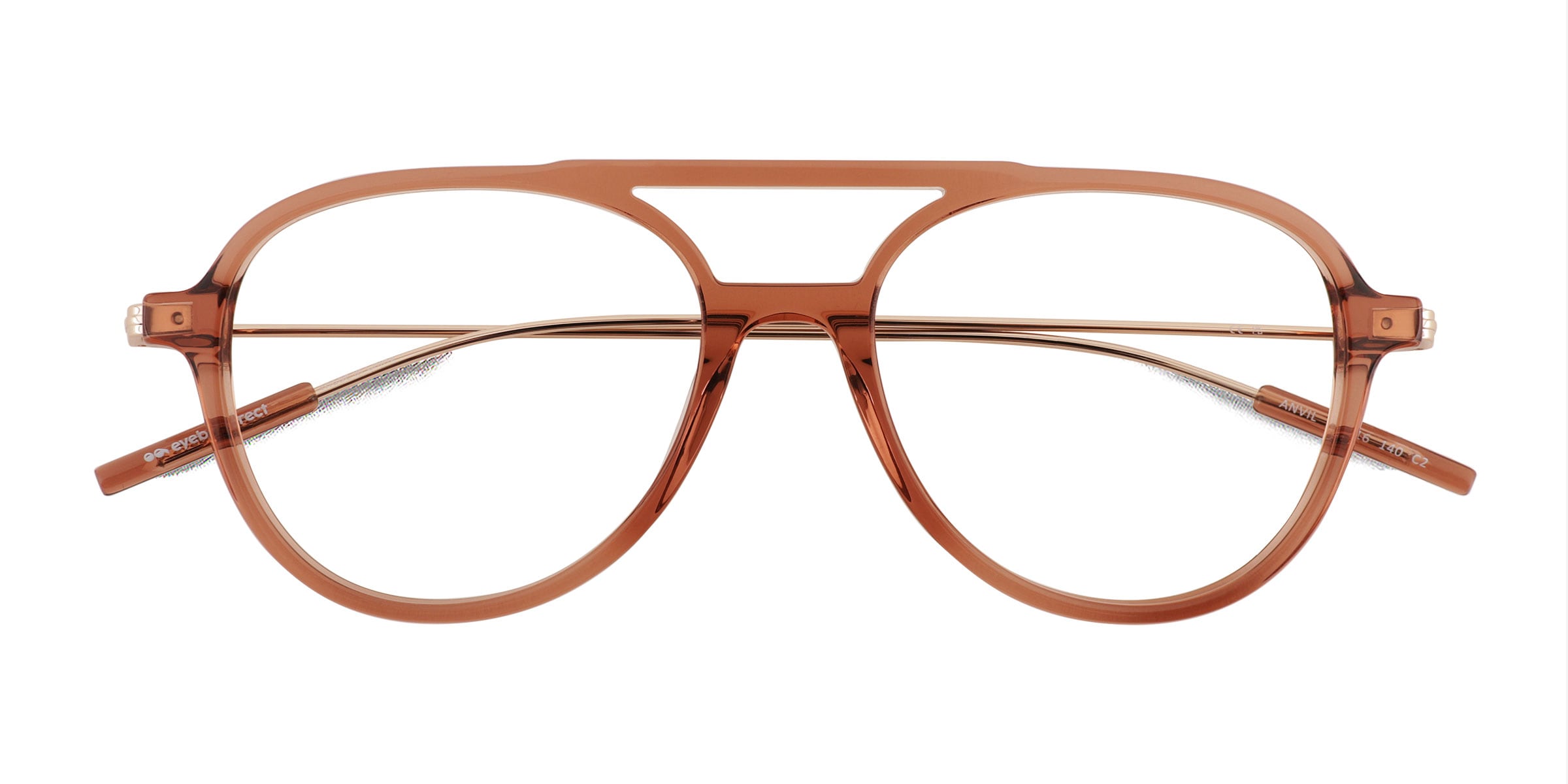 Anvil Aviator Clear Brown Full Rim Eyeglasses