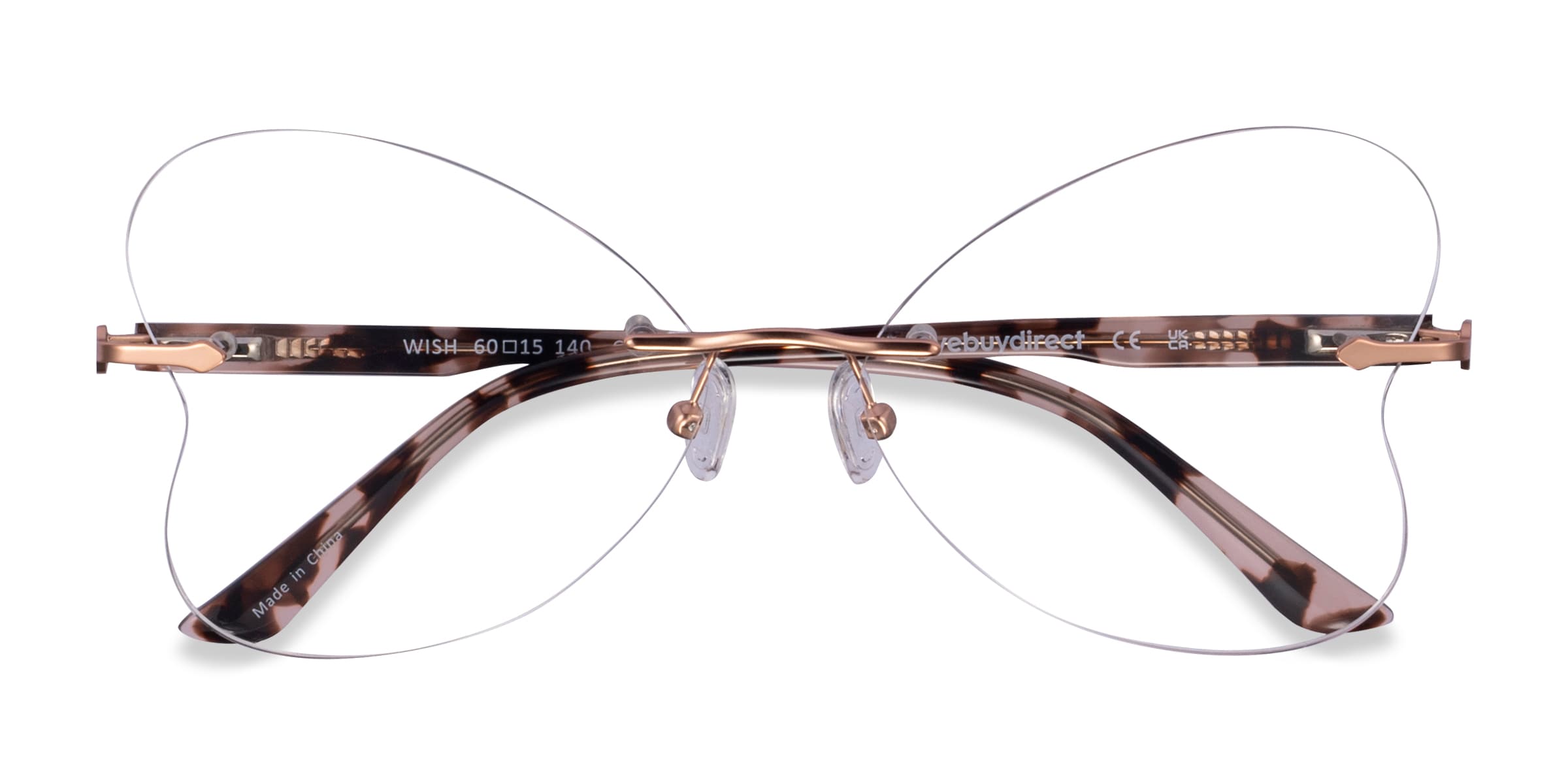 Wish Heart Matt Rose Gold Glasses for Women