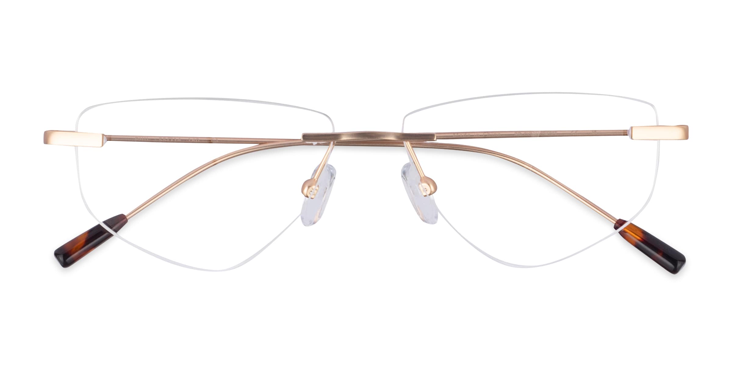 Phil Geometric Matte Gold Rimless Eyeglasses
