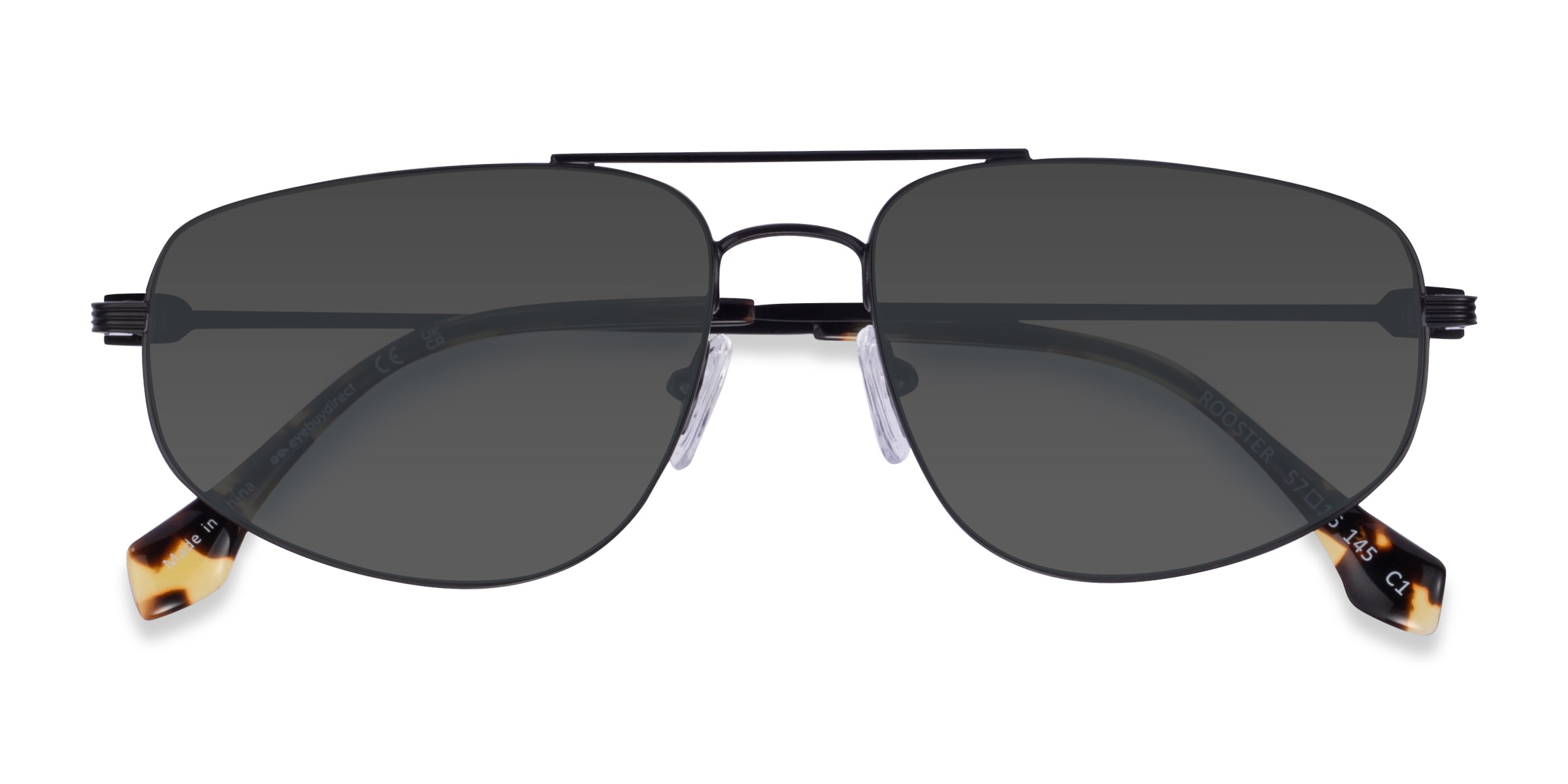 Rooster - Aviator Shiny Black Frame Prescription Sunglasses