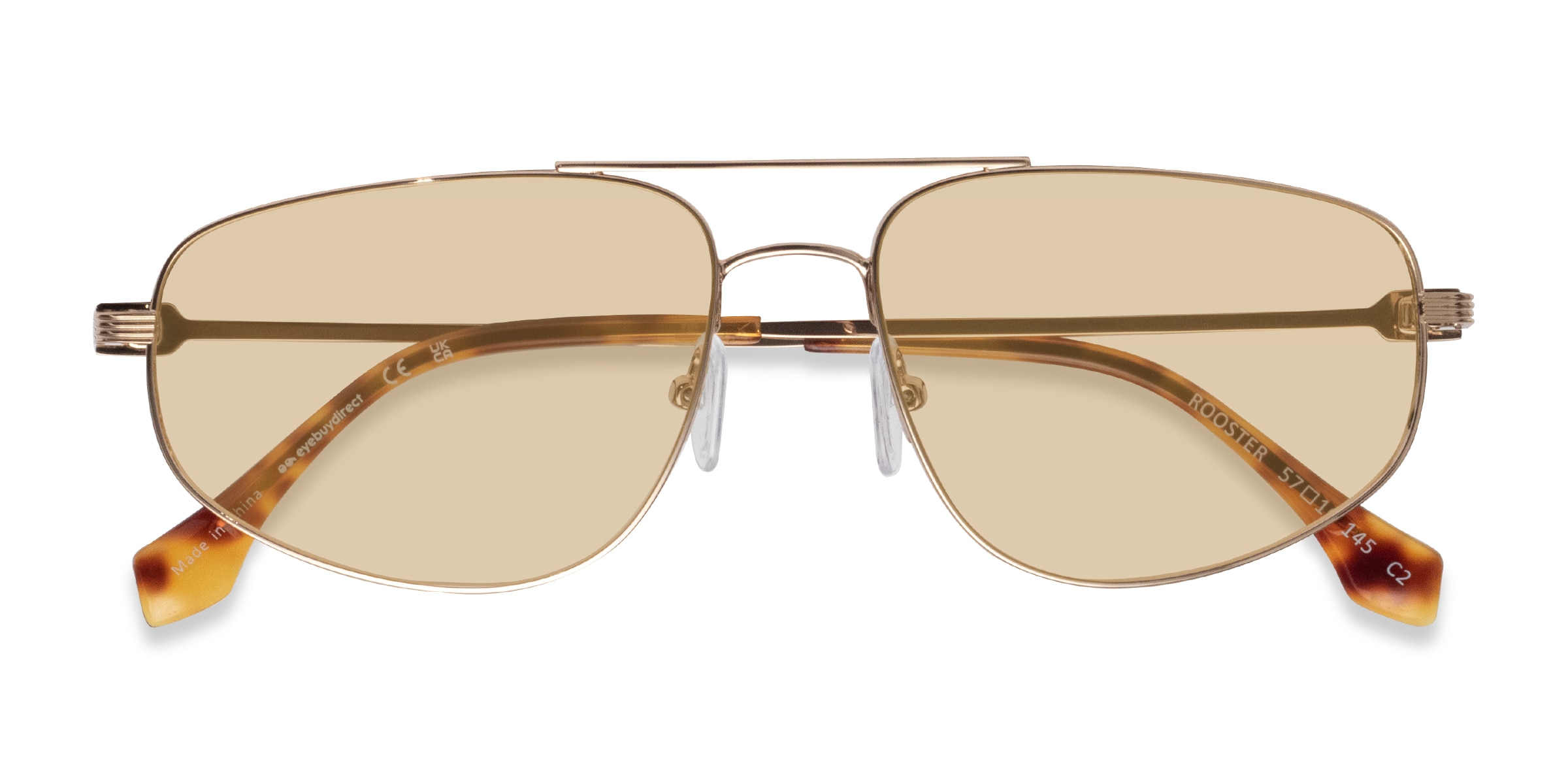 Rooster - Aviator Shiny Gold Frame Prescription Sunglasses