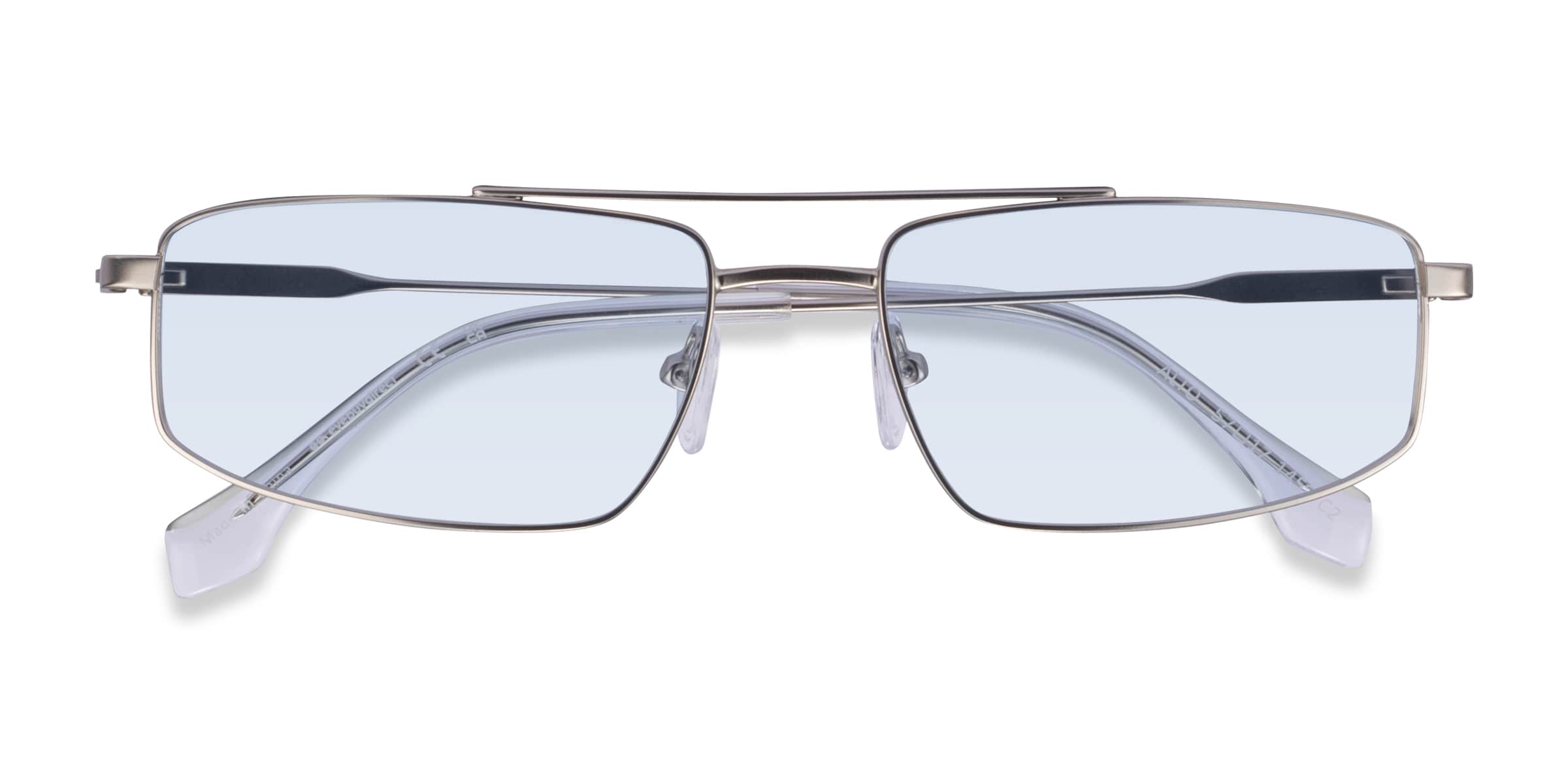 Alto - Aviator Matt Silver Frame Prescription Sunglasses