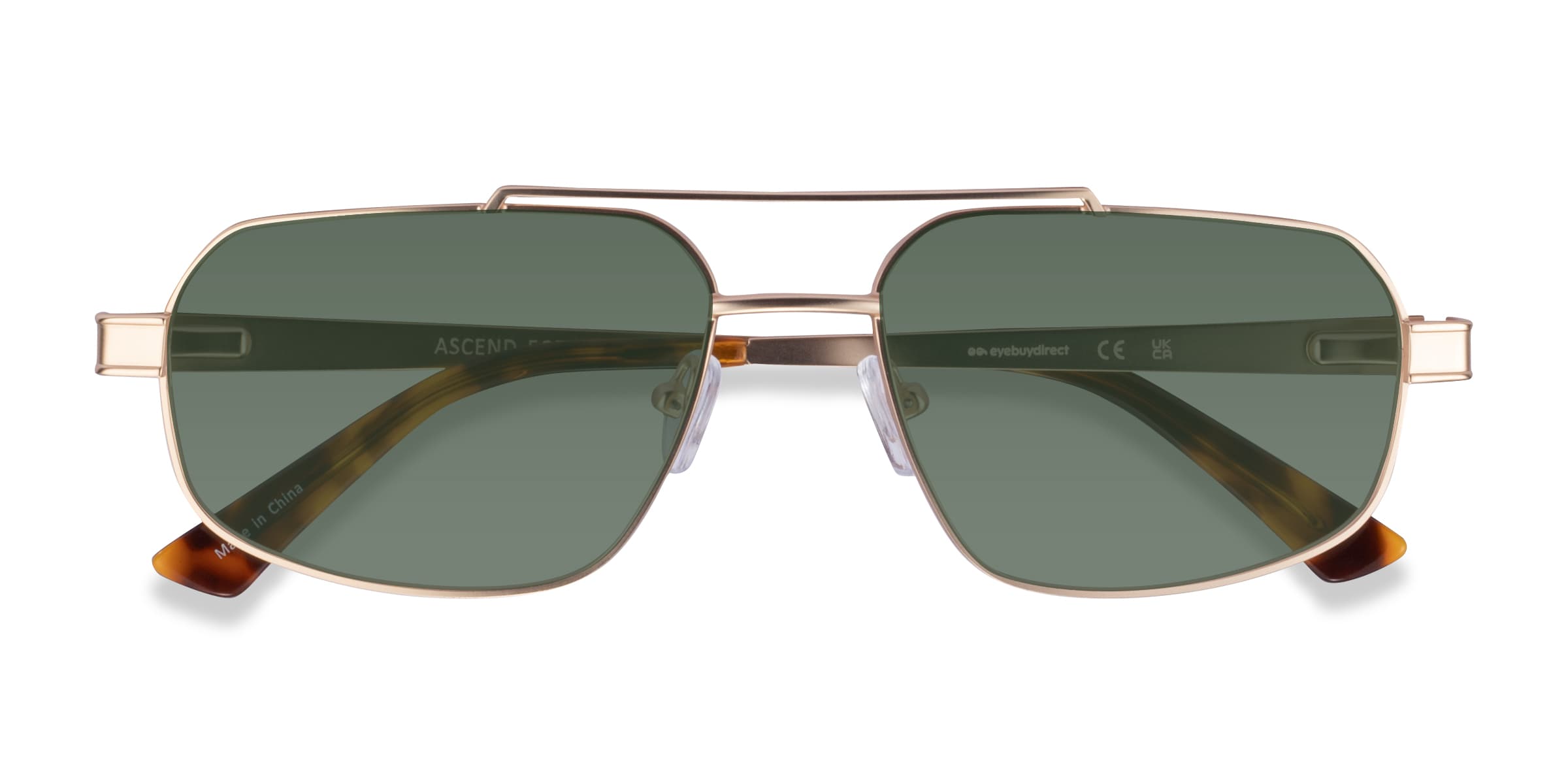 Ascend - Aviator Satin Gold Frame Prescription Sunglasses