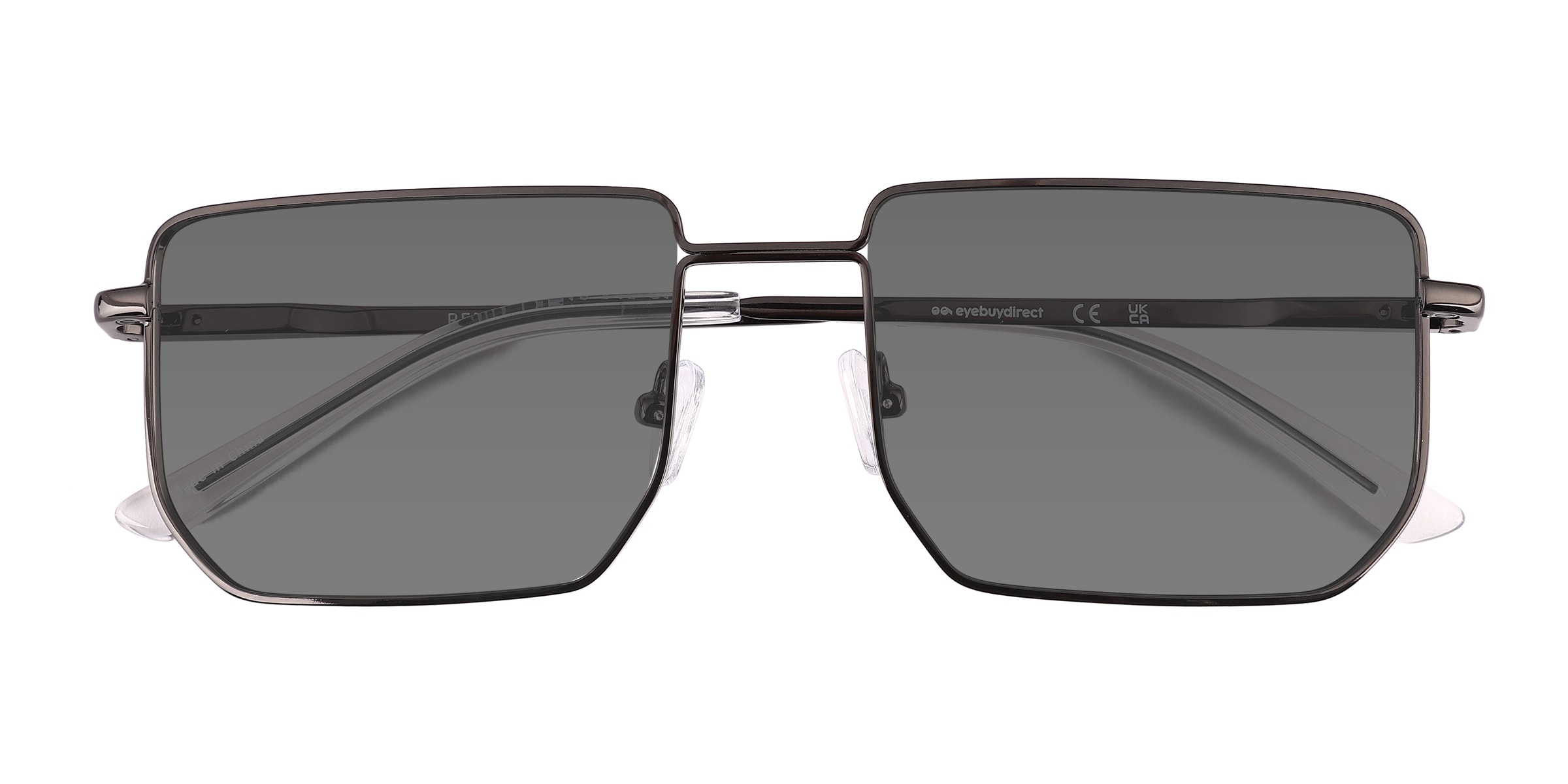 Remix - Rectangle Shiny Black Frame Prescription Sunglasses