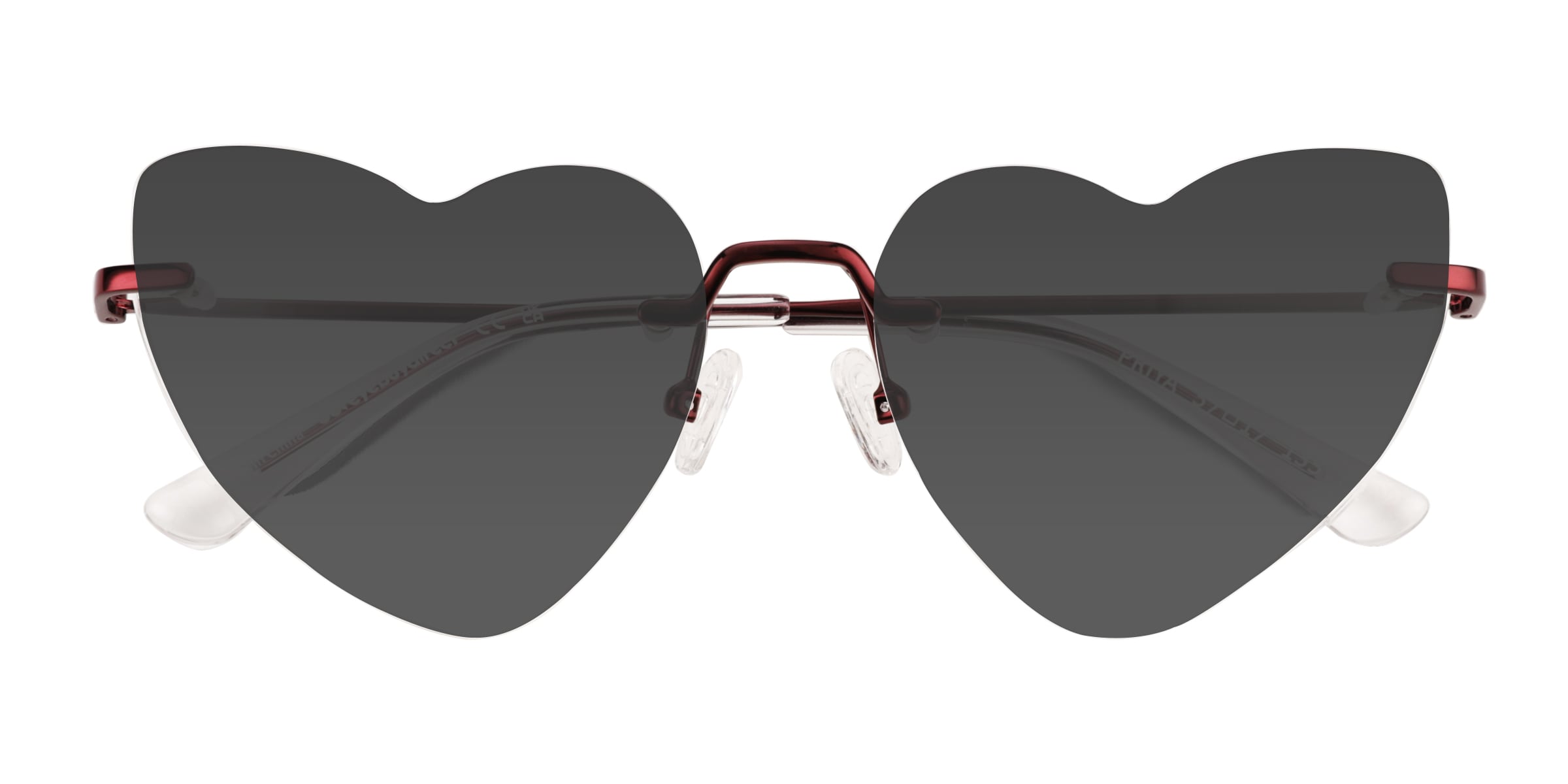 Priya - Heart Shiny Red Frame Sunglasses For Women