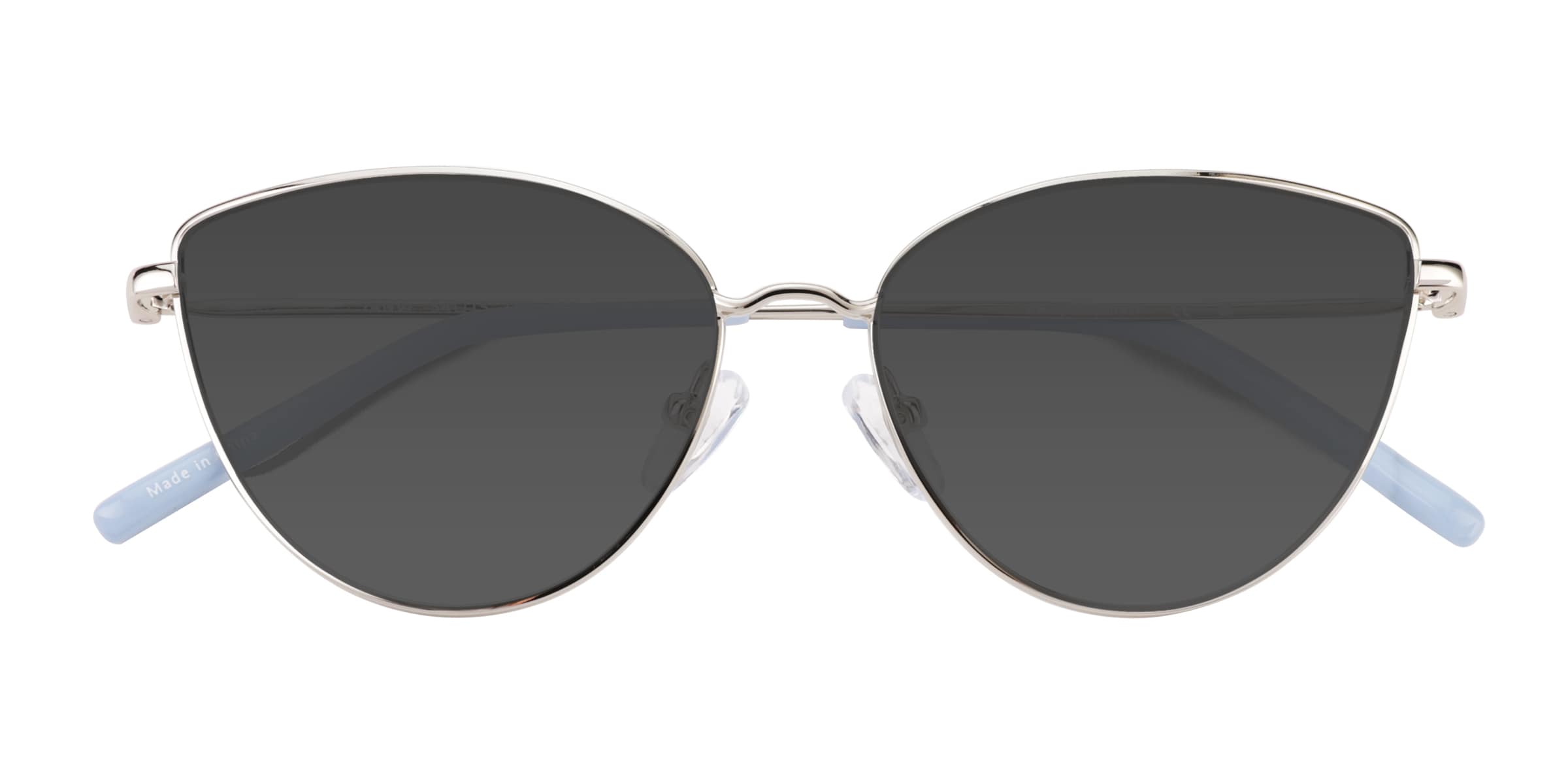 Tanvi - Cat Eye Shiny Silver Frame Sunglasses For Women