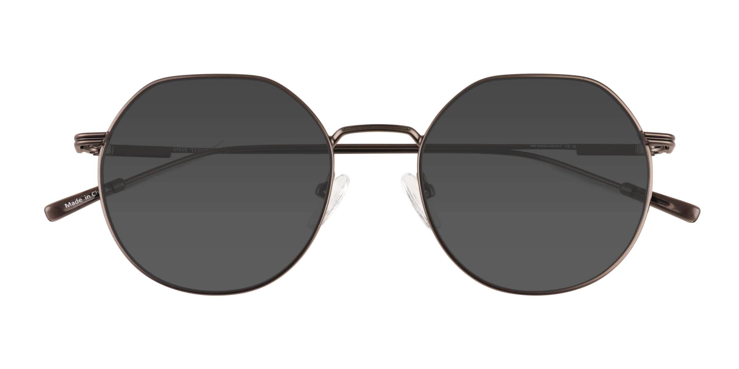 Steve - Geometric Matte Gunmetal Frame Prescription Sunglasses