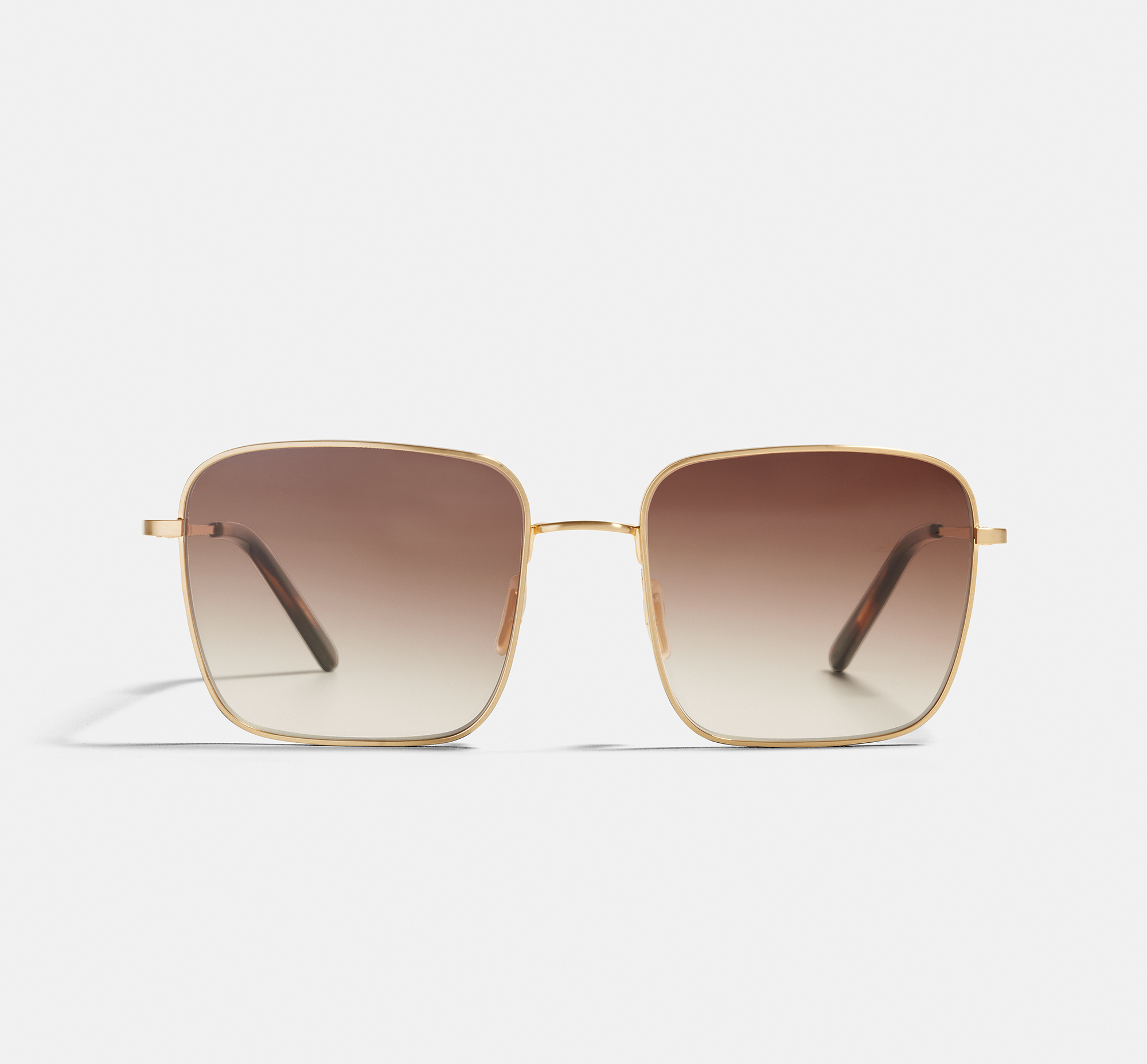 Sofia Satin Gold | Square Metal Sunglasses