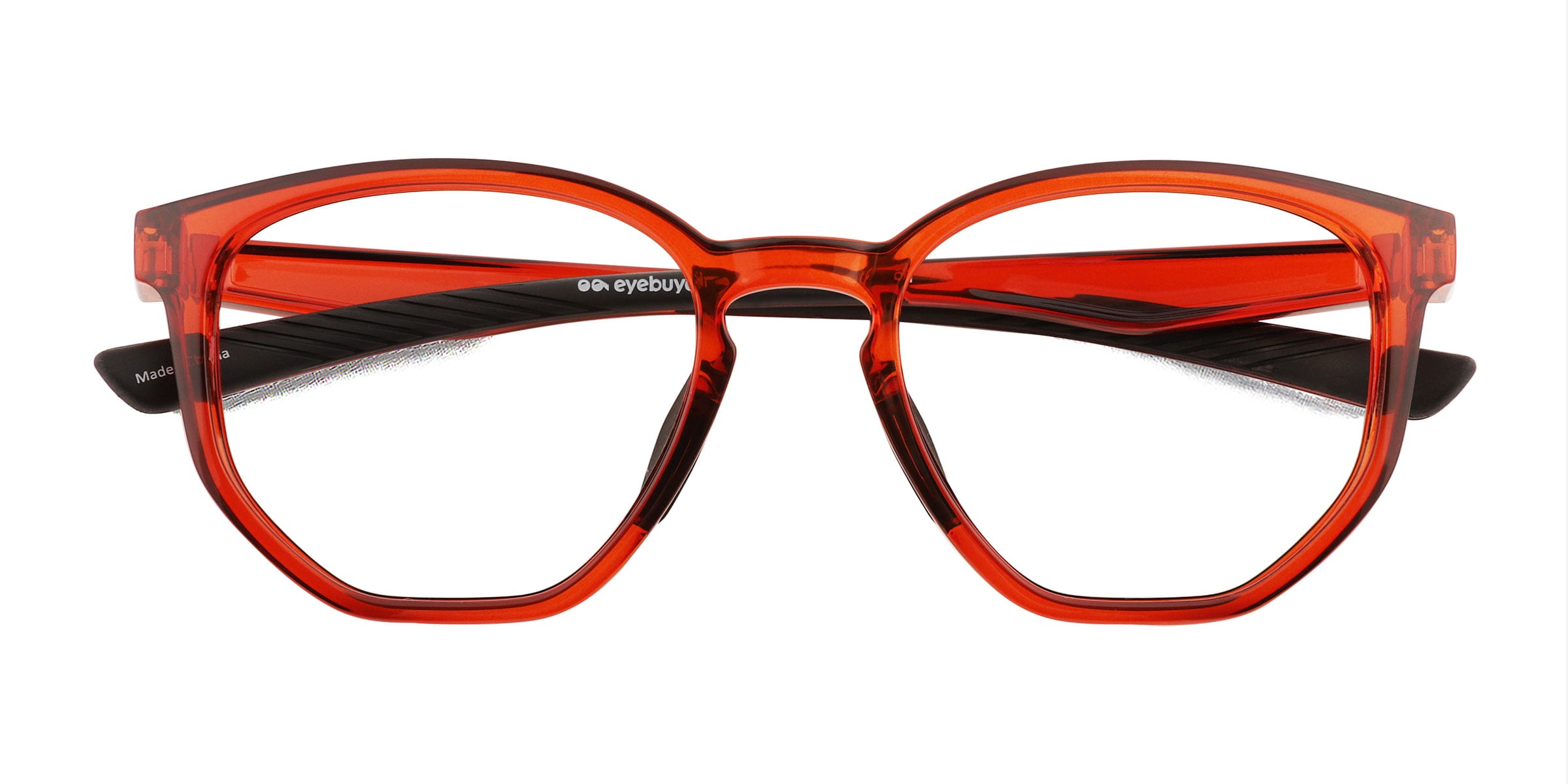Atom Cat Eye Clear Orange Full Rim Eyeglasses