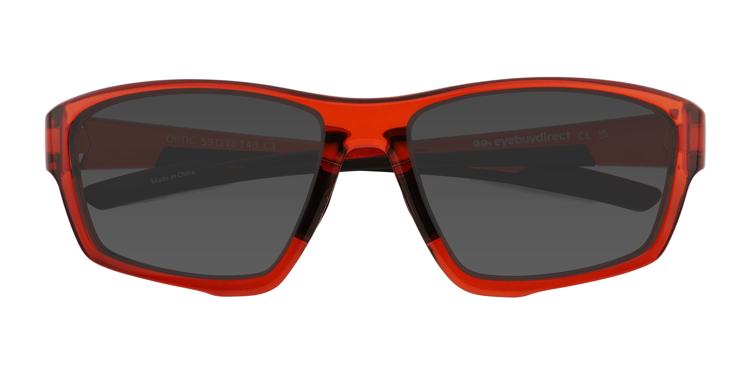 Optic - Square Clear Orange Frame Prescription Sunglasses