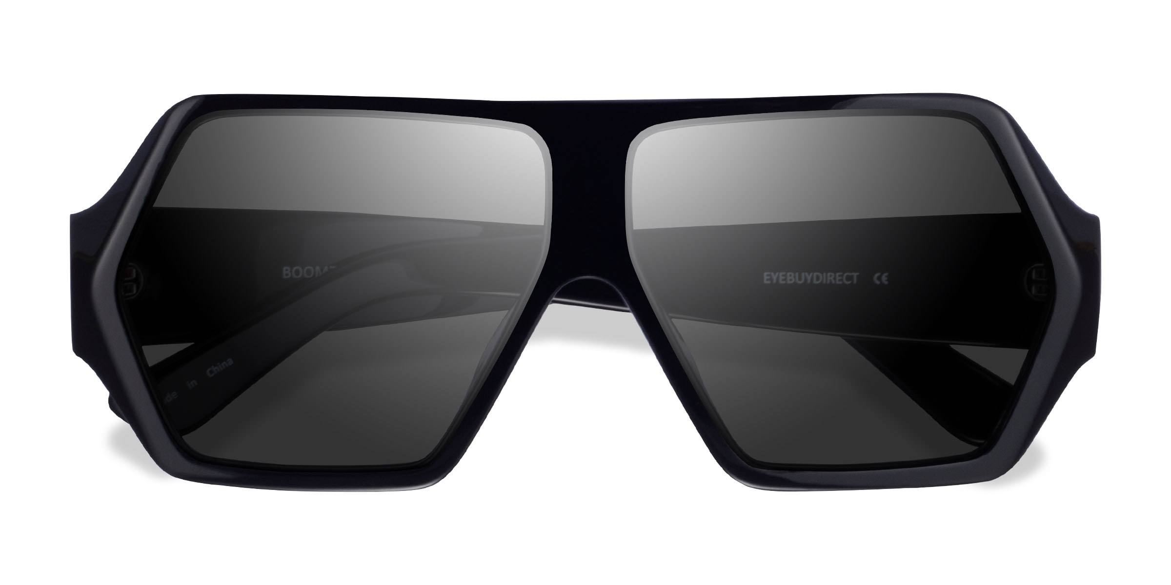 Boomtown - Geometric Black Frame Sunglasses For Men