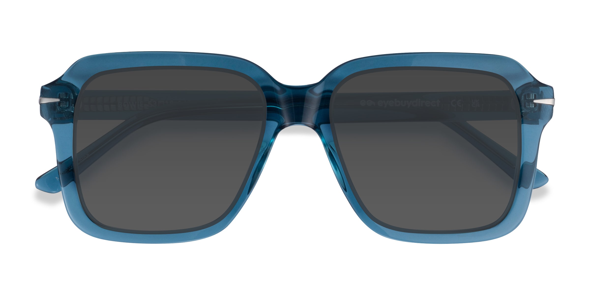 Bowie - Square Crystal Blue Frame Prescription Sunglasses