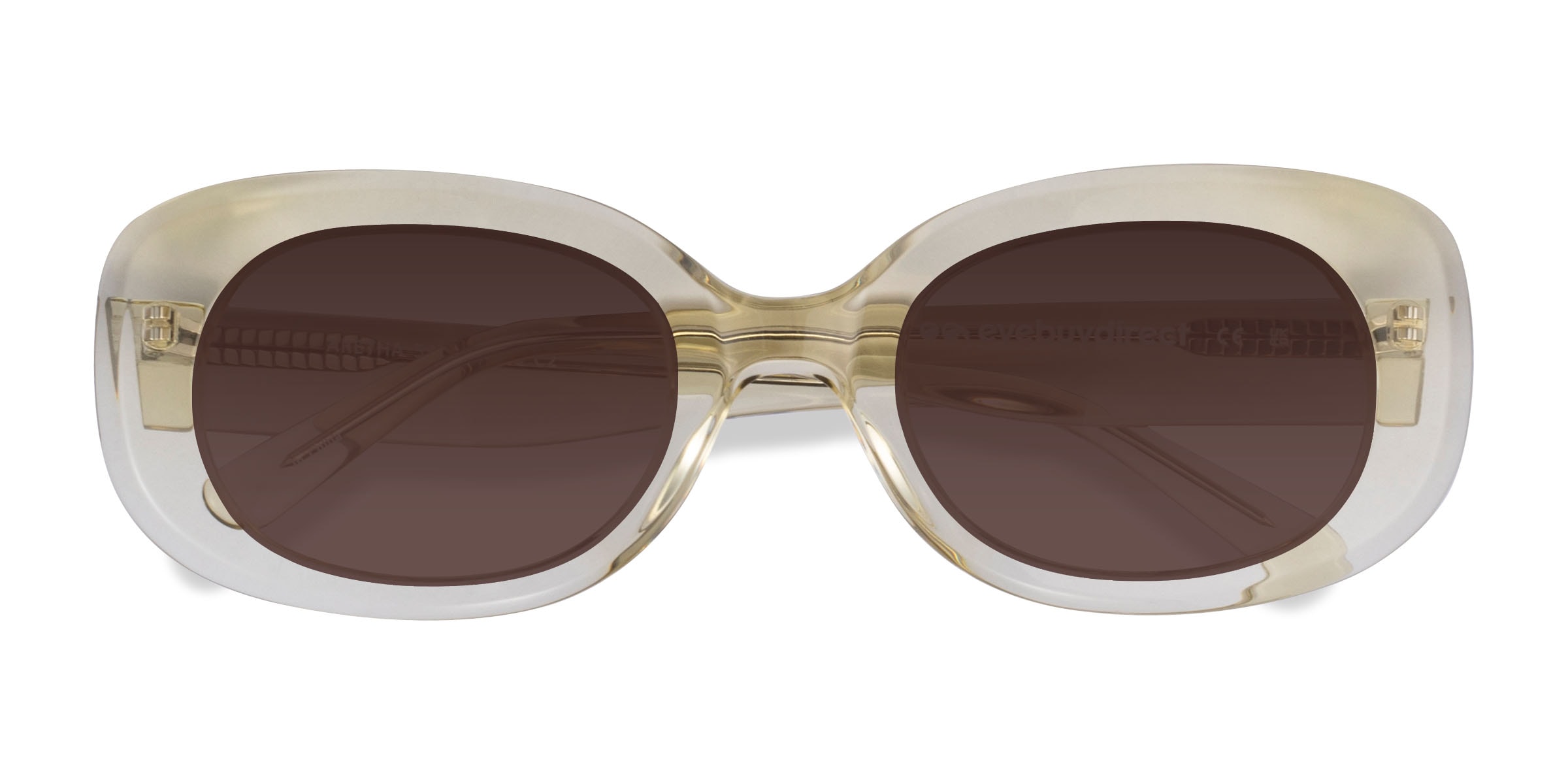 Aretha - Oval Crystal Light Yellow Frame Prescription Sunglasses