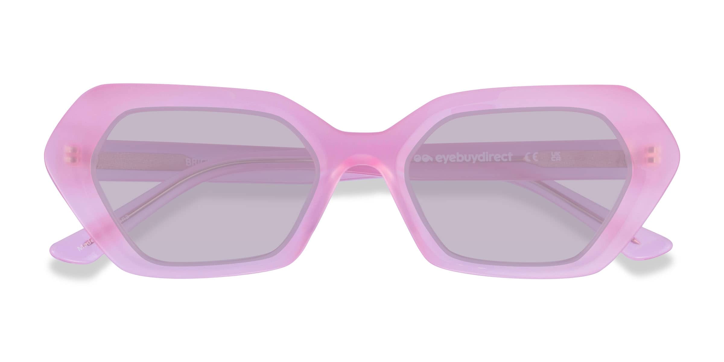 Brigitte - Geometric Milky Pink Frame Sunglasses For Women
