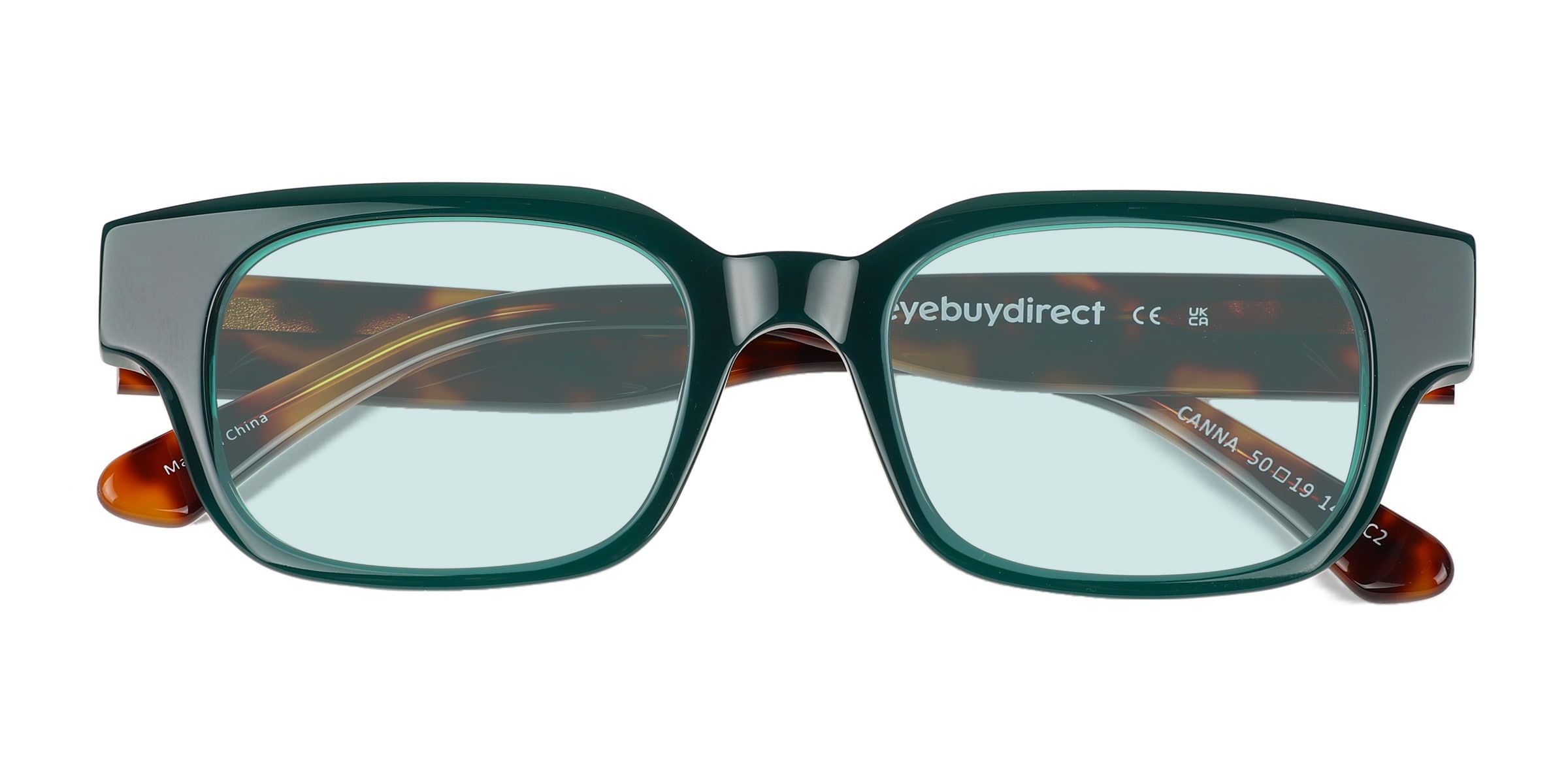 Canna - Rectangle Green Frame Prescription Sunglasses