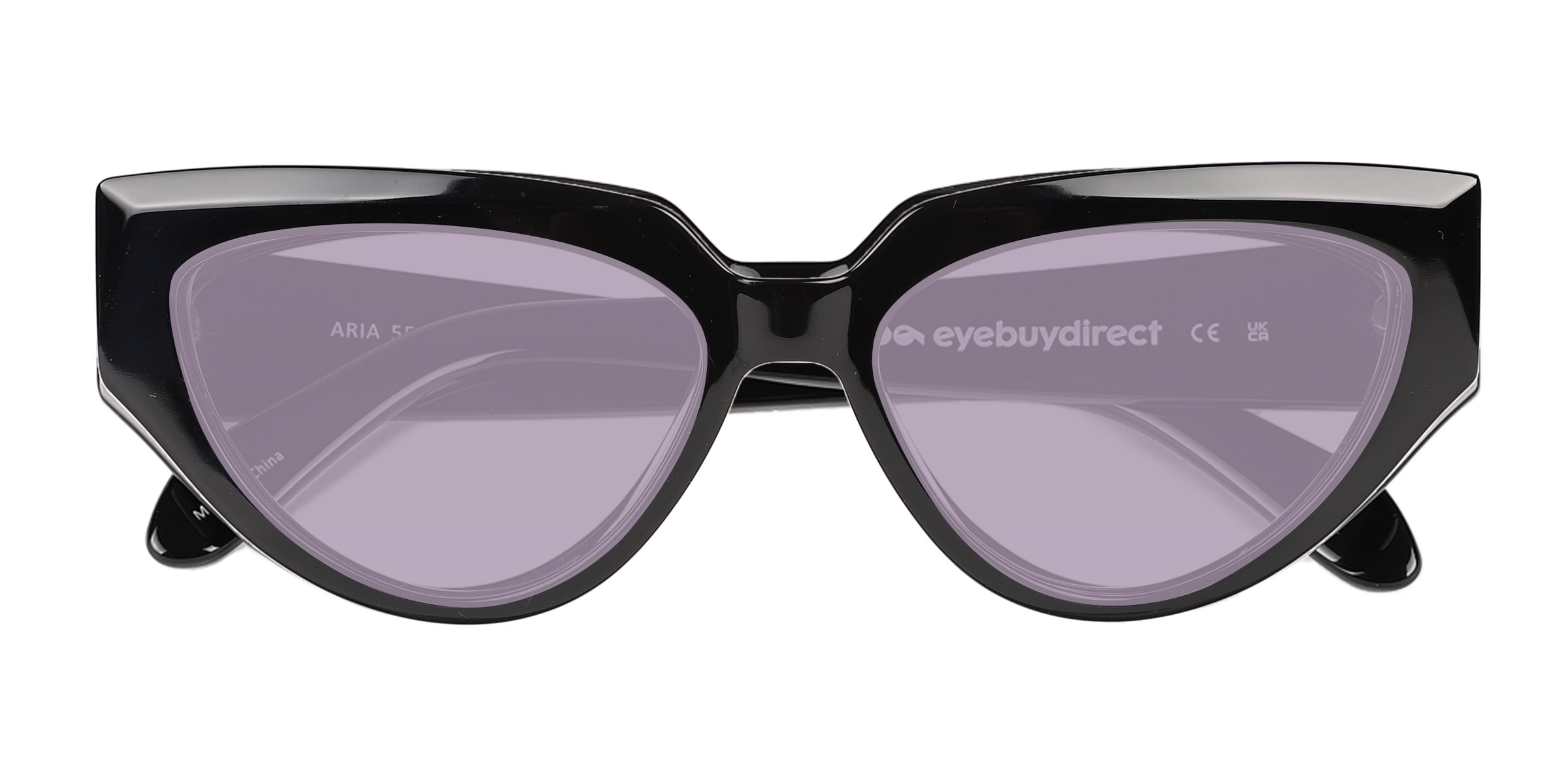 Aria - Cat Eye Black Frame Sunglasses For Women