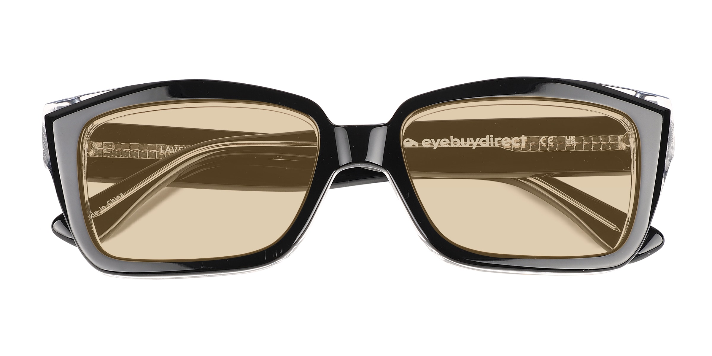 Lavendula - Cat Eye Black Crystal Frame Sunglasses For Women