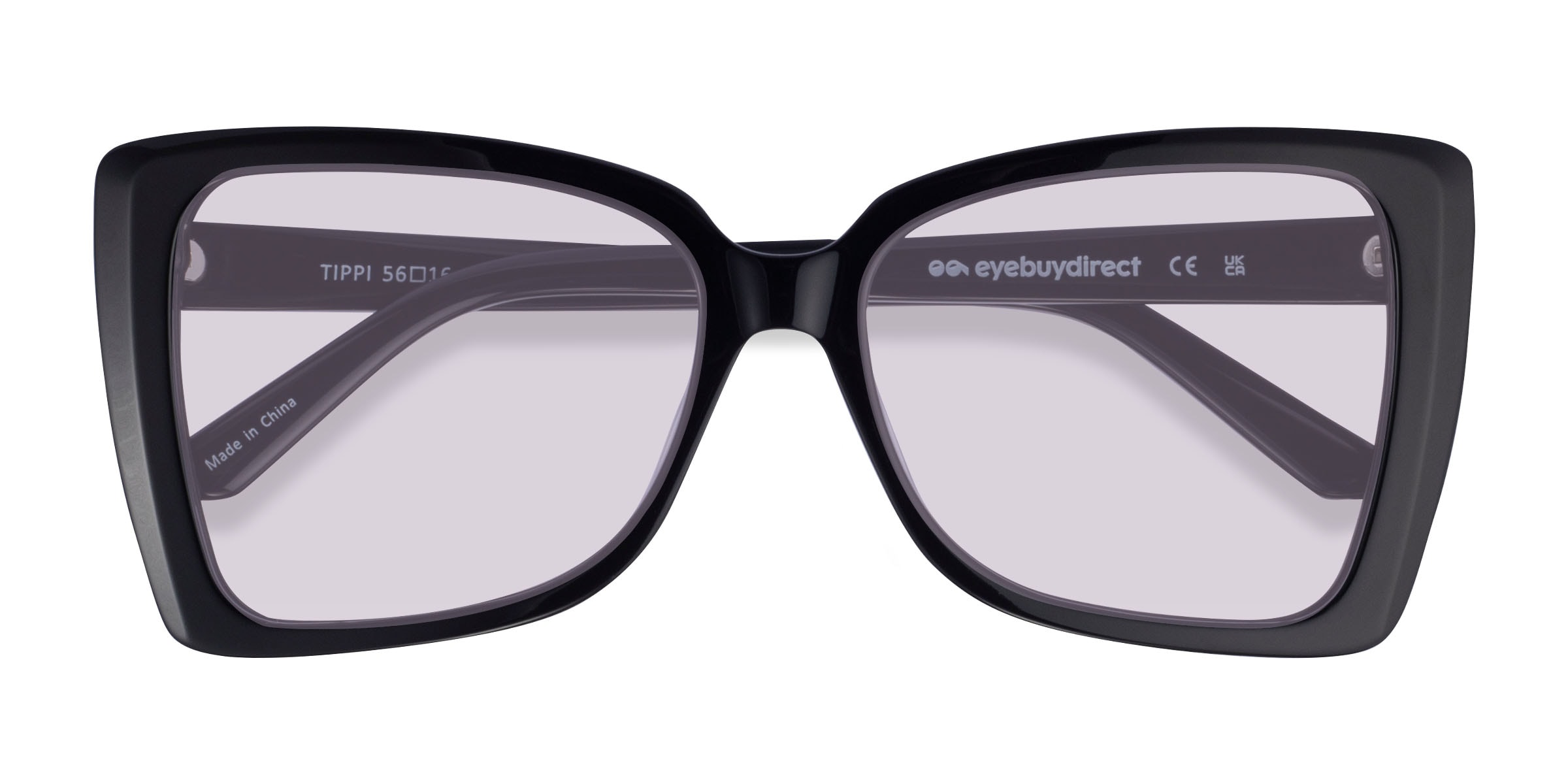 Tippi - Geometric Black Frame Prescription Sunglasses