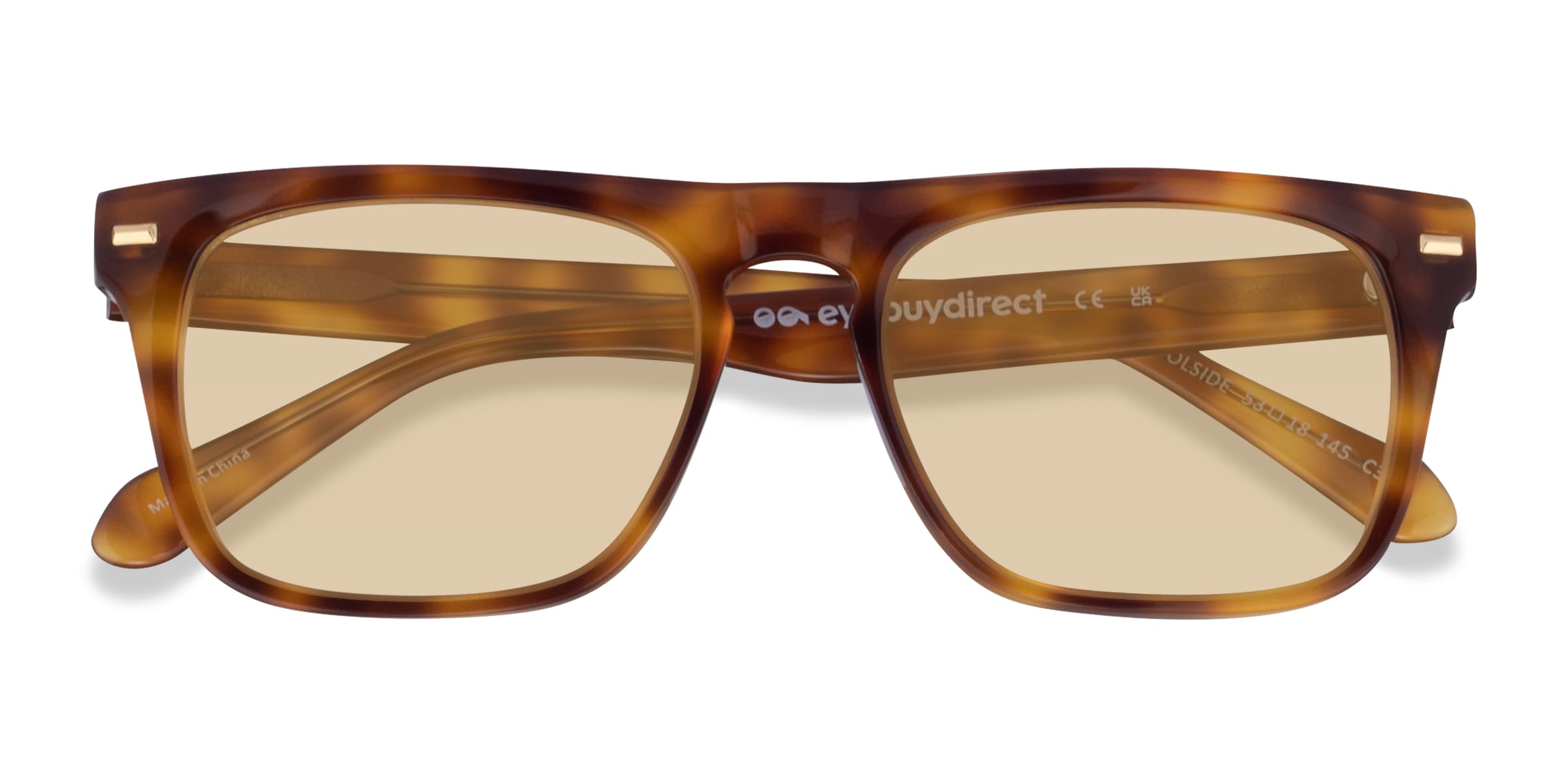 Poolside - Square Shiny Tortoise Frame Prescription Sunglasses