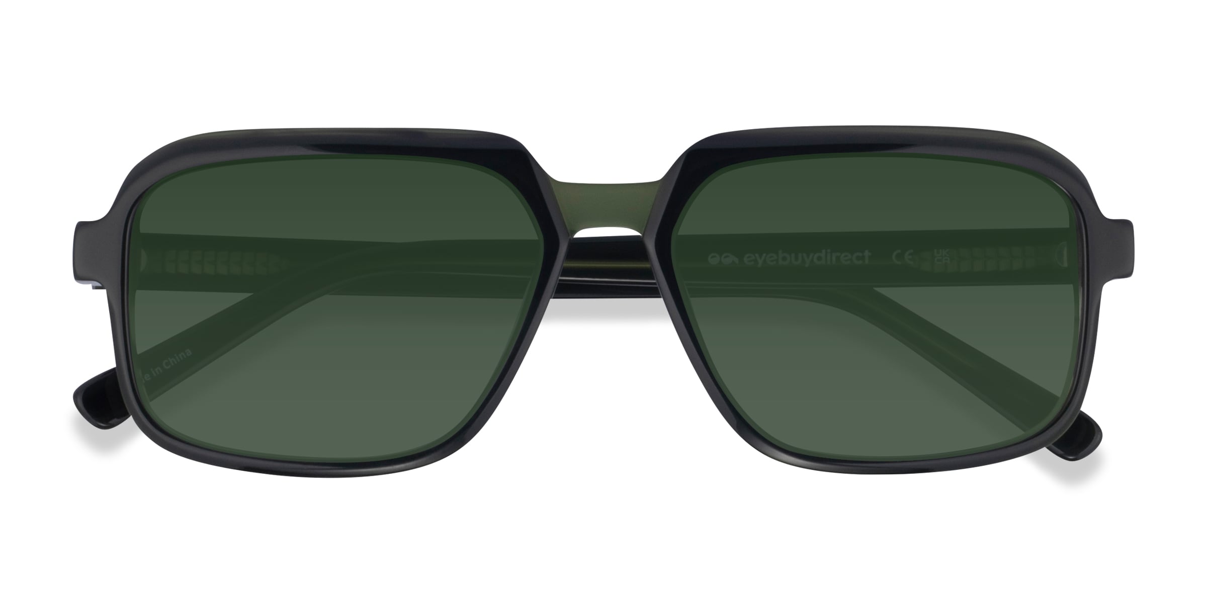 Social - Square Green Frame Prescription Sunglasses